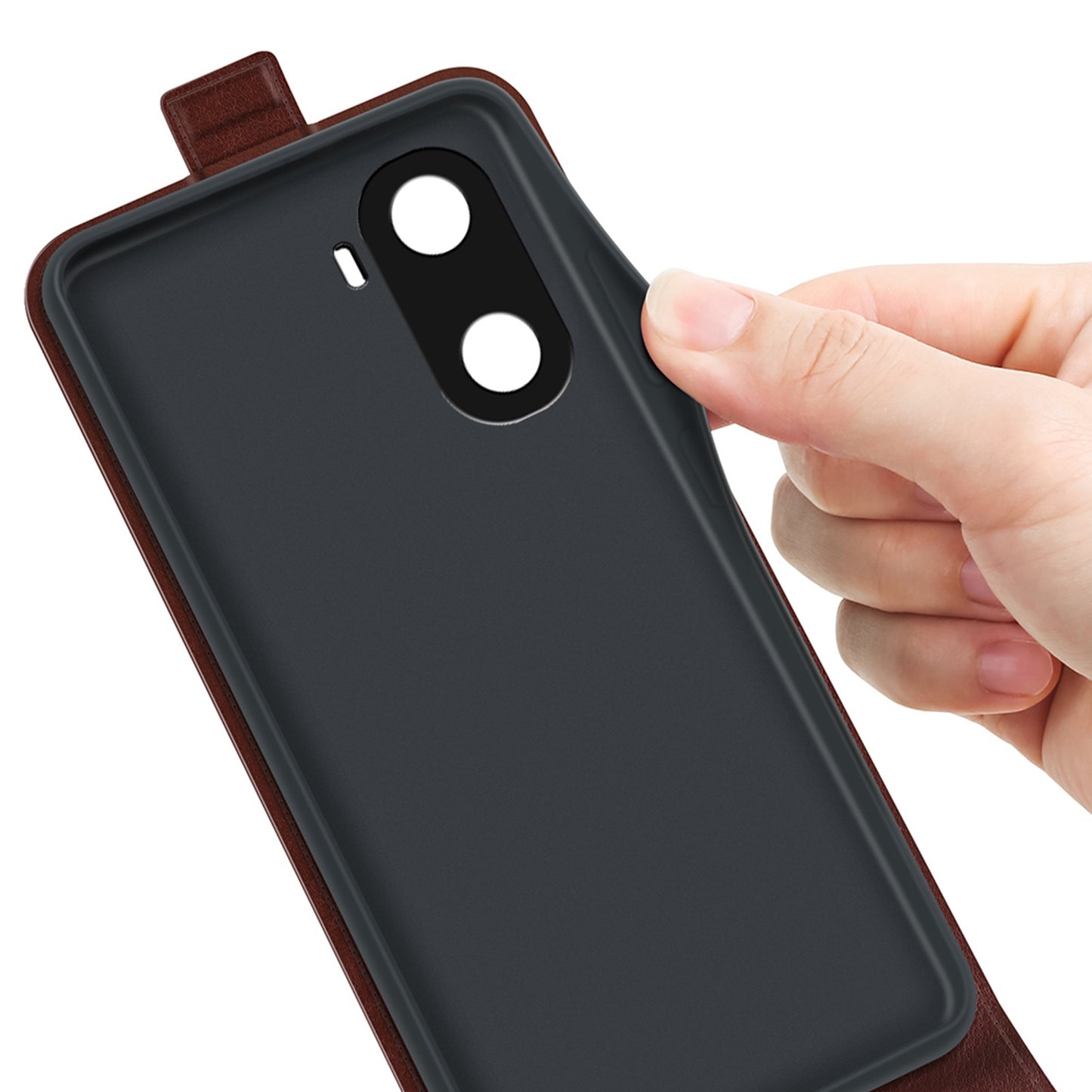 For Honor X40i 5G Full Protection Vertical Flip Crazy Horse Texture PU Leather Cover Card Holder Anti-scratch Phone Case