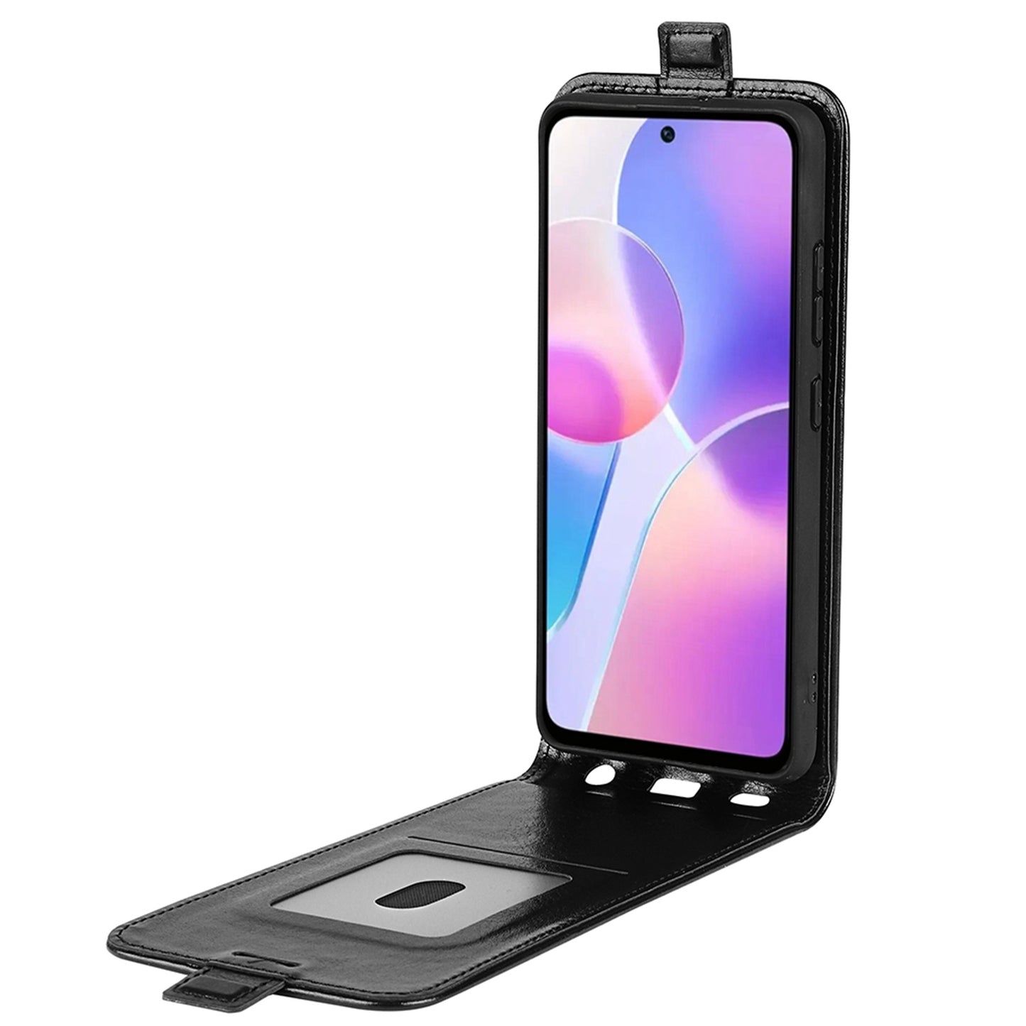 For Honor X40i 5G Full Protection Vertical Flip Crazy Horse Texture PU Leather Cover Card Holder Anti-scratch Phone Case