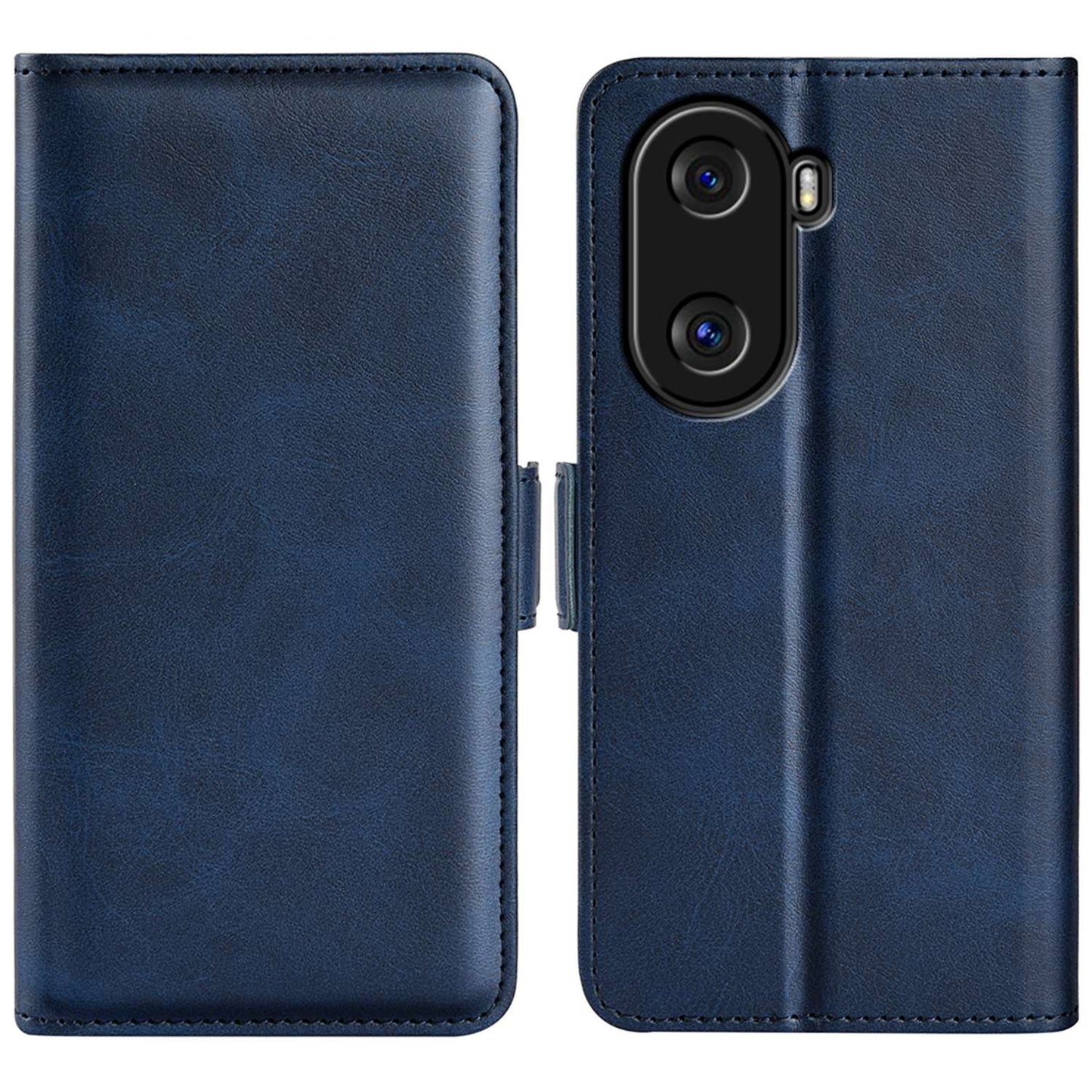 For Honor X40i 5G Shockproof Double Magnetic Clasp Phone Cover Anti-drop Textured PU Leather TPU Case with Wallet Stand