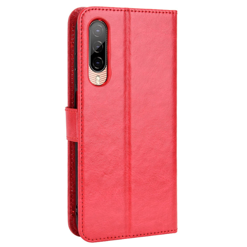 For HTC Desire 22 Pro 5G Cell Phone Wallet Case Crazy Horse Texture PU Leather+TPU Stand Cover Protective Shell