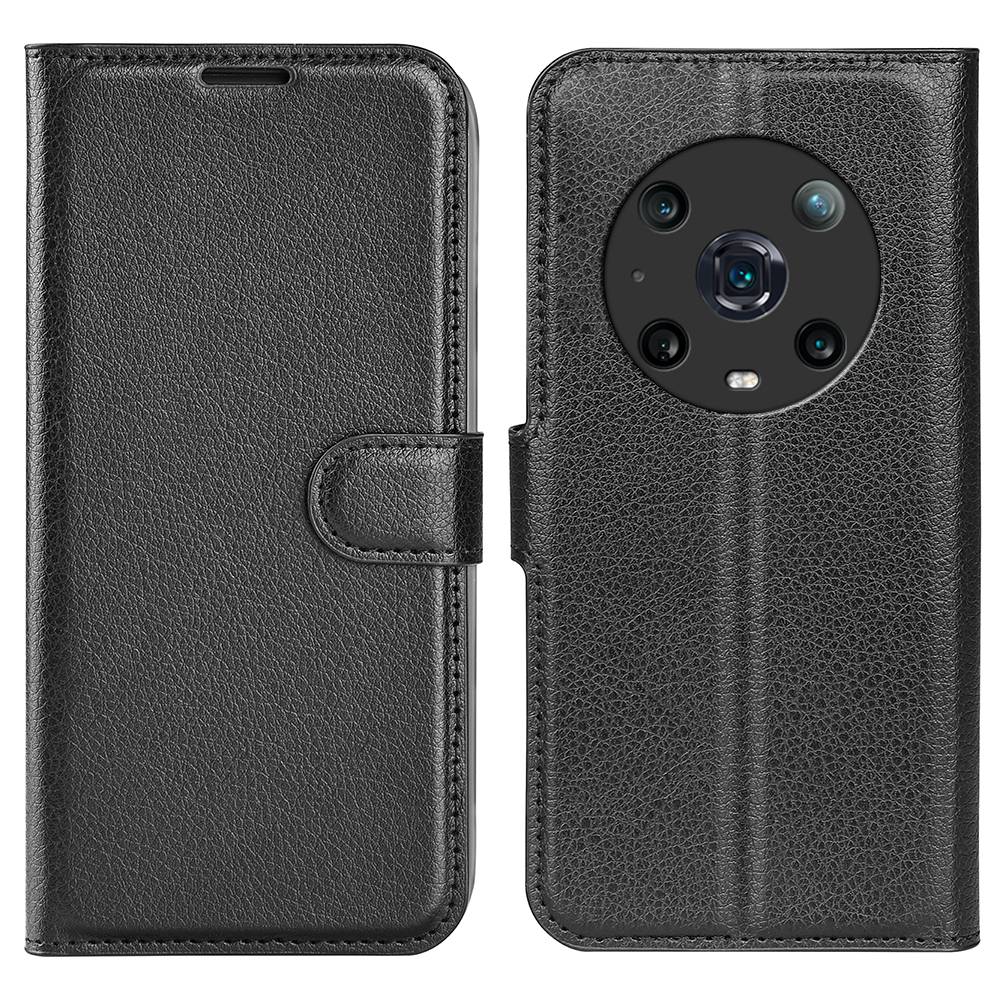 For Honor Magic4 Pro 5G Shockproof Litchi Texture Folio Flip Phone Case Anti-scratch PU Leather Wallet Stand Cover