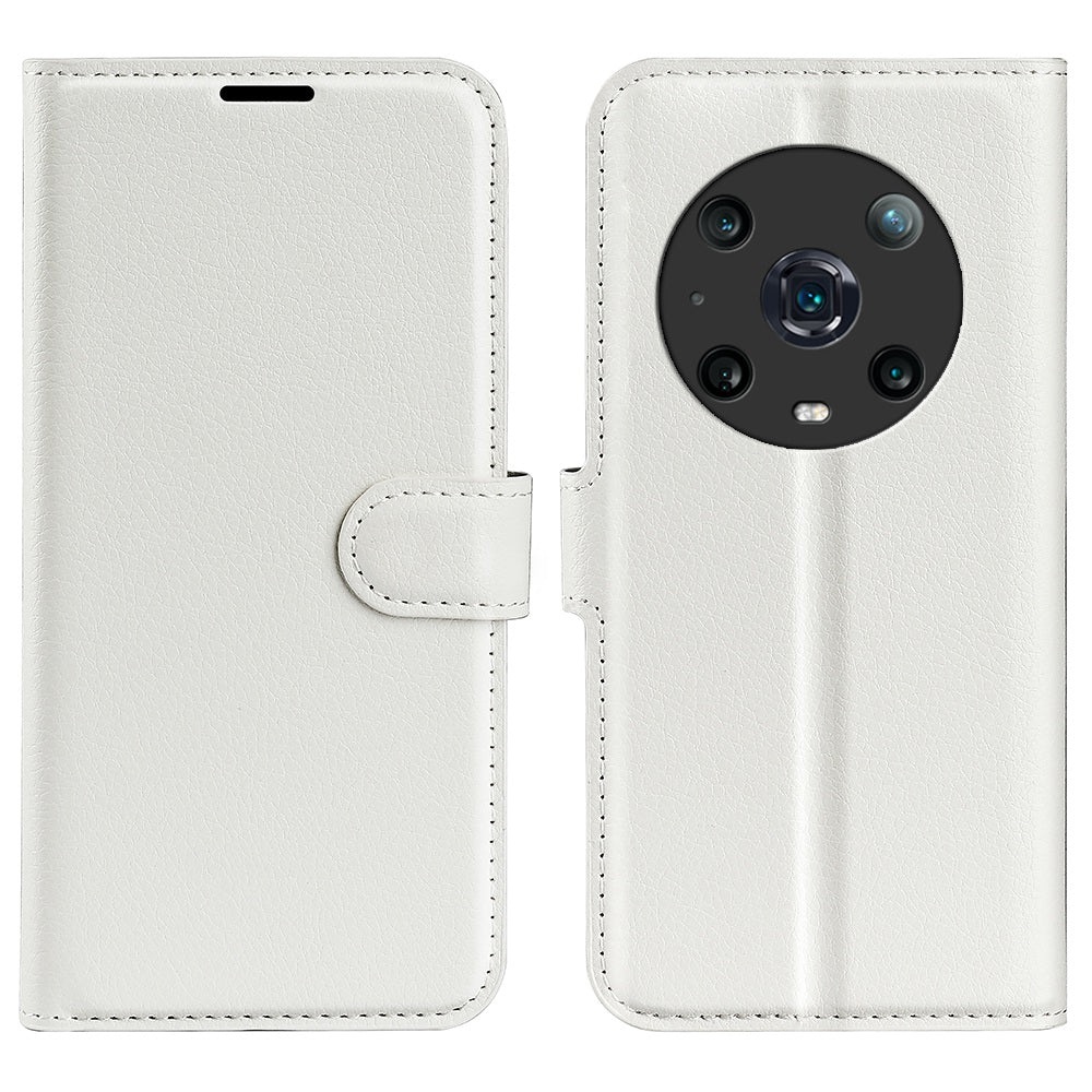 For Honor Magic4 Pro 5G Shockproof Litchi Texture Folio Flip Phone Case Anti-scratch PU Leather Wallet Stand Cover