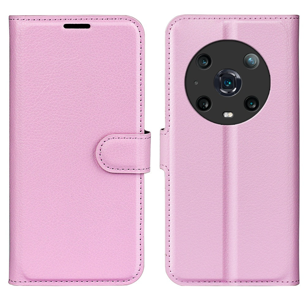 For Honor Magic4 Pro 5G Shockproof Litchi Texture Folio Flip Phone Case Anti-scratch PU Leather Wallet Stand Cover