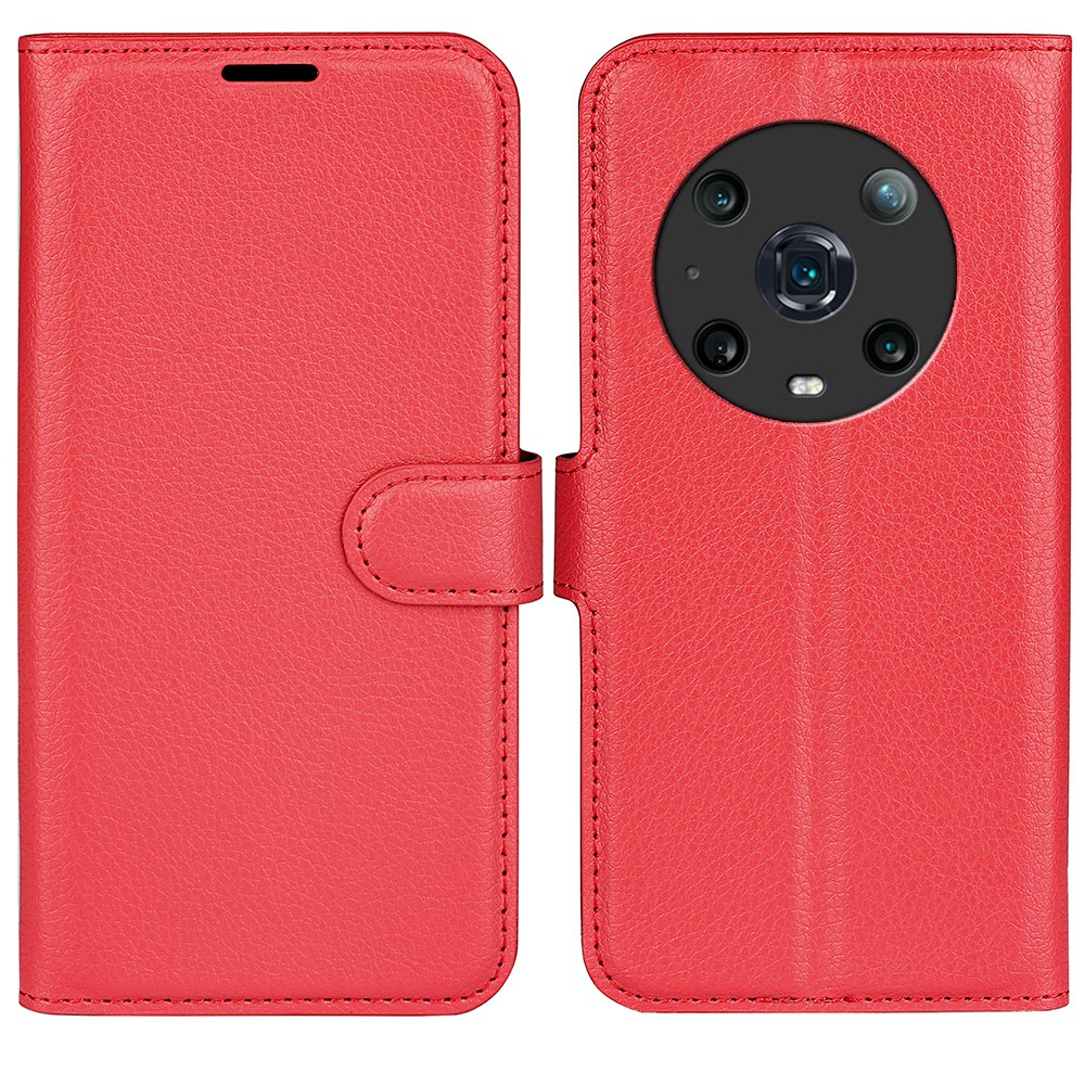 For Honor Magic4 Pro 5G Shockproof Litchi Texture Folio Flip Phone Case Anti-scratch PU Leather Wallet Stand Cover