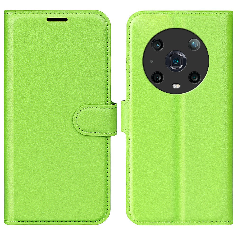 For Honor Magic4 Pro 5G Shockproof Litchi Texture Folio Flip Phone Case Anti-scratch PU Leather Wallet Stand Cover