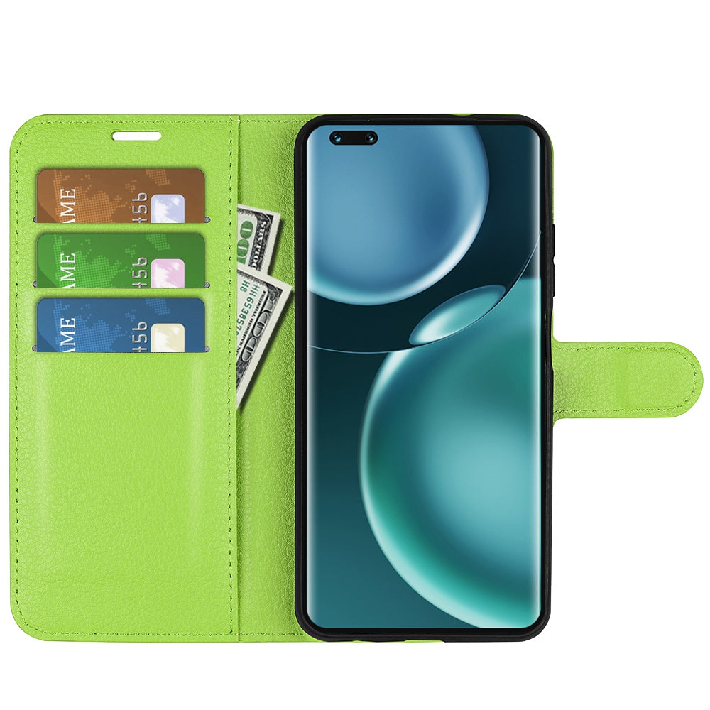 For Honor Magic4 Pro 5G Shockproof Litchi Texture Folio Flip Phone Case Anti-scratch PU Leather Wallet Stand Cover