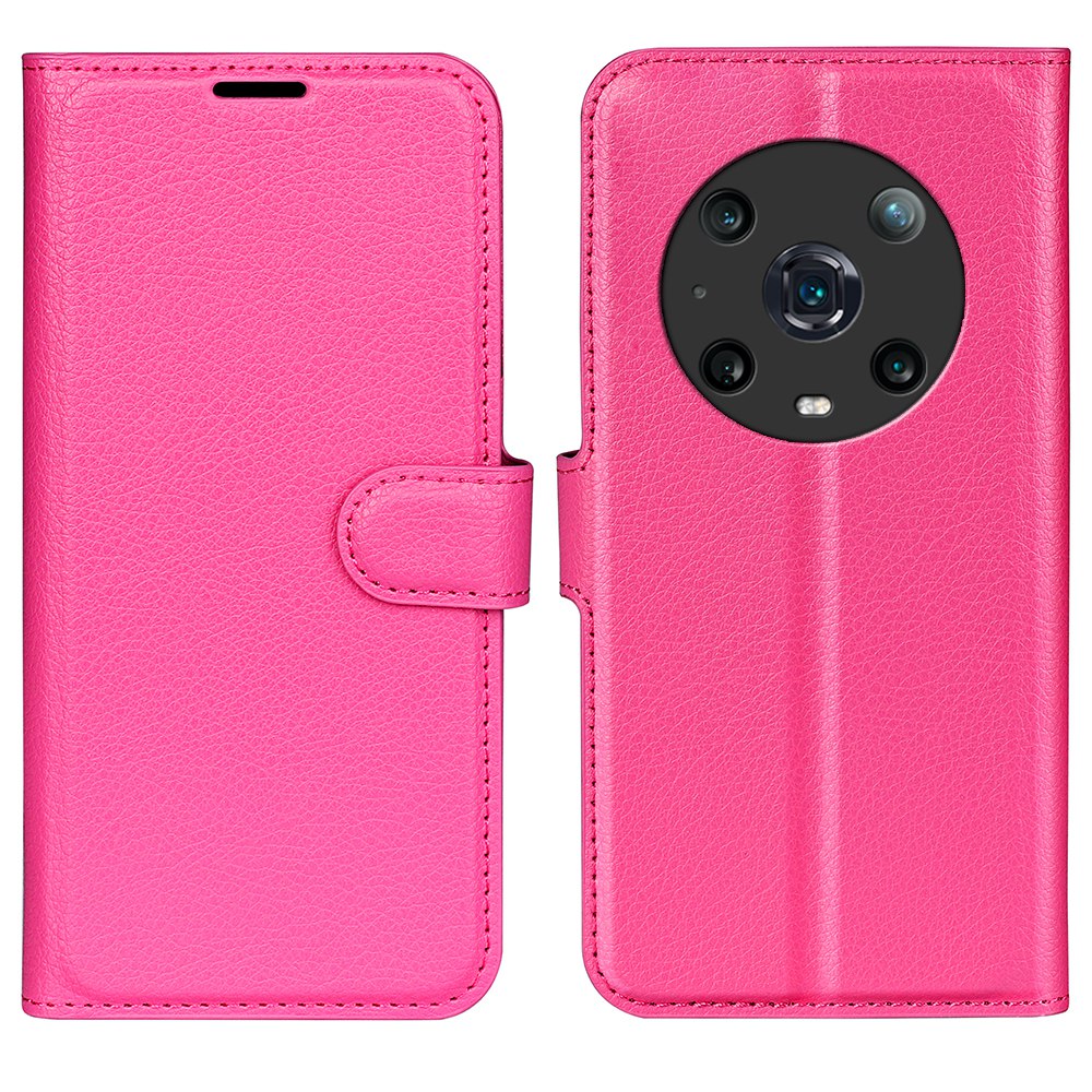 For Honor Magic4 Pro 5G Shockproof Litchi Texture Folio Flip Phone Case Anti-scratch PU Leather Wallet Stand Cover