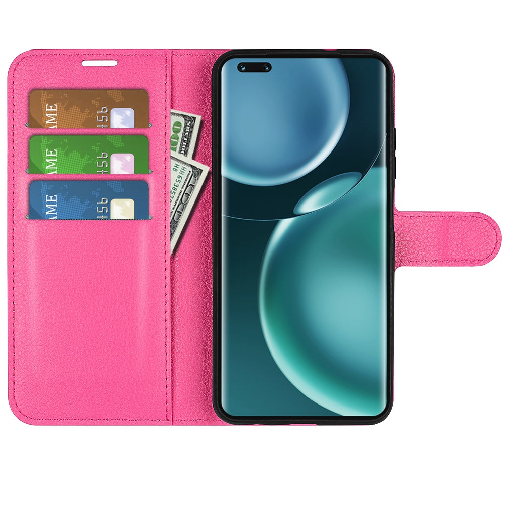 For Honor Magic4 Pro 5G Shockproof Litchi Texture Folio Flip Phone Case Anti-scratch PU Leather Wallet Stand Cover