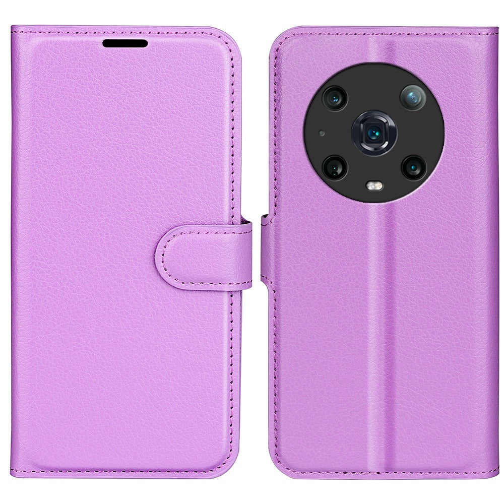 For Honor Magic4 Pro 5G Shockproof Litchi Texture Folio Flip Phone Case Anti-scratch PU Leather Wallet Stand Cover