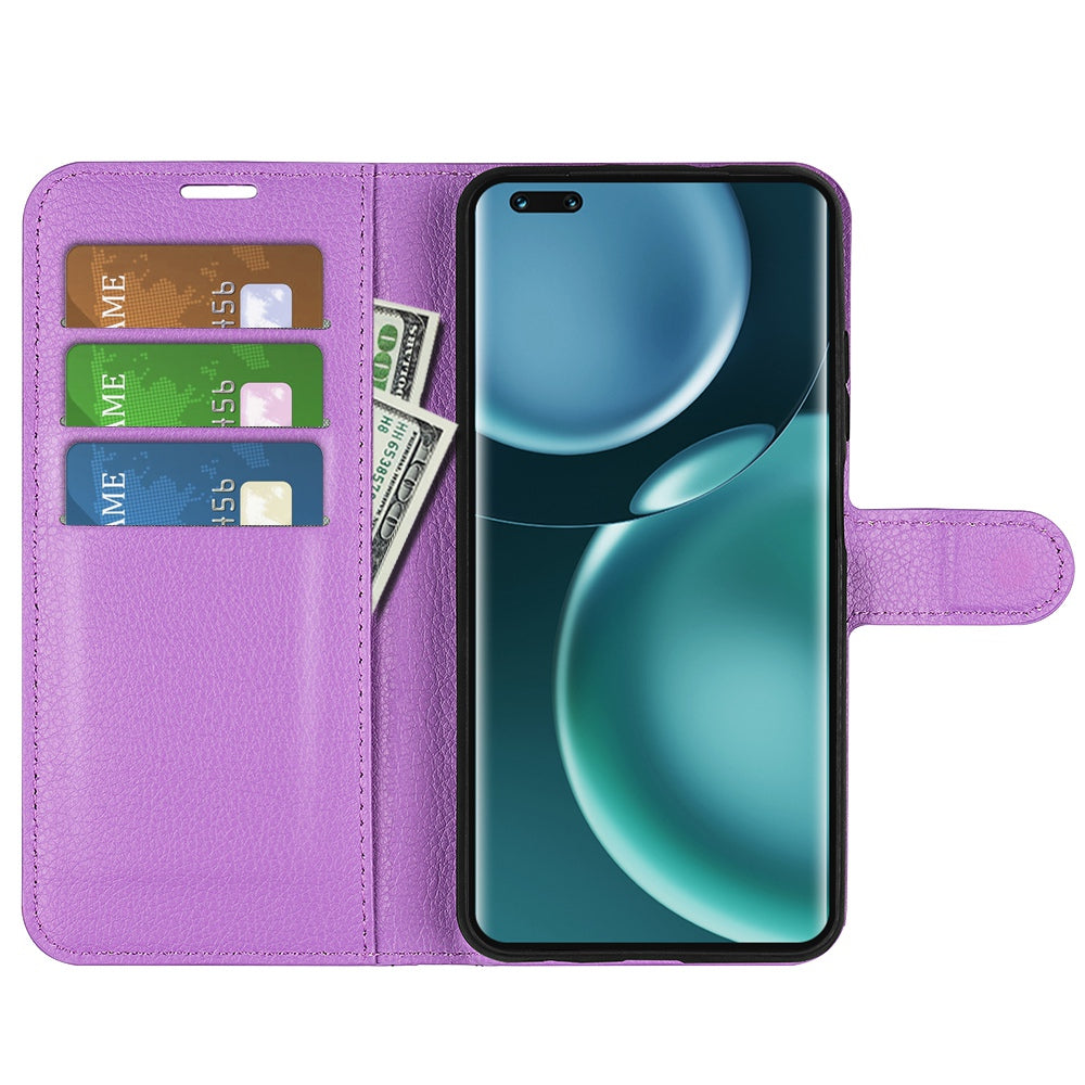 For Honor Magic4 Pro 5G Shockproof Litchi Texture Folio Flip Phone Case Anti-scratch PU Leather Wallet Stand Cover
