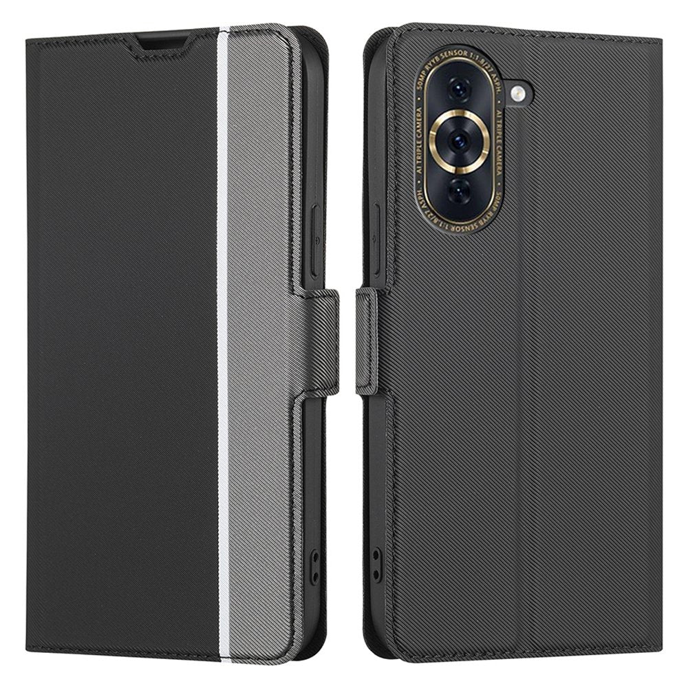 For Huawei nova 10 Pro 4G Ultra-thin Anti-fall Twill Texture Phone Flip Case Full Protection PU Leather+TPU Cellphone Cover Stand Card Holder