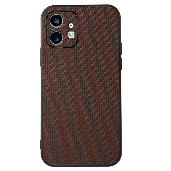 For Nothing phone (1) 5G Anti-scratch Phone Case Carbon Fiber Texture PU Leather Coated Hard PC Protective Phone Cover