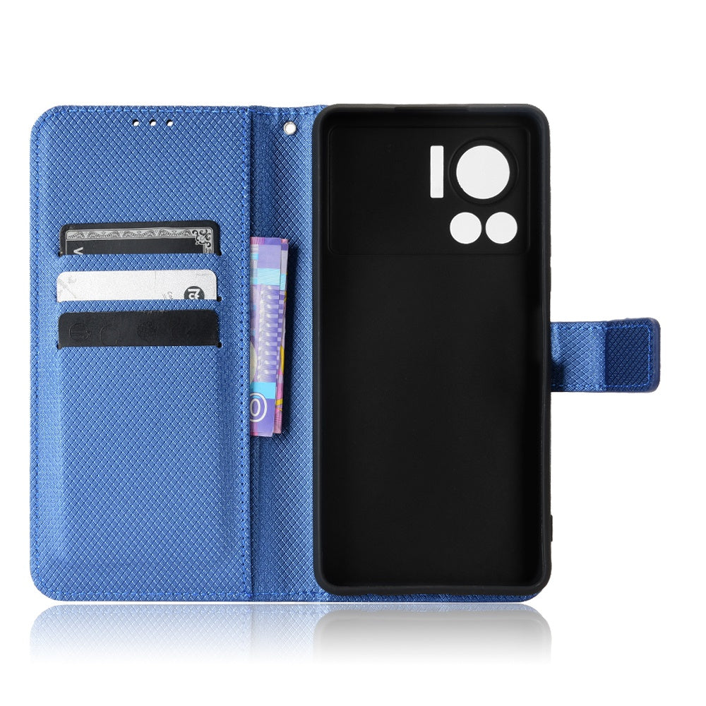 For Infinix Note 12 VIP 4G / X672 Full Protection Diamond Texture PU Leather Phone Case Anti-shock Stand Flip Wallet Cover with Strap