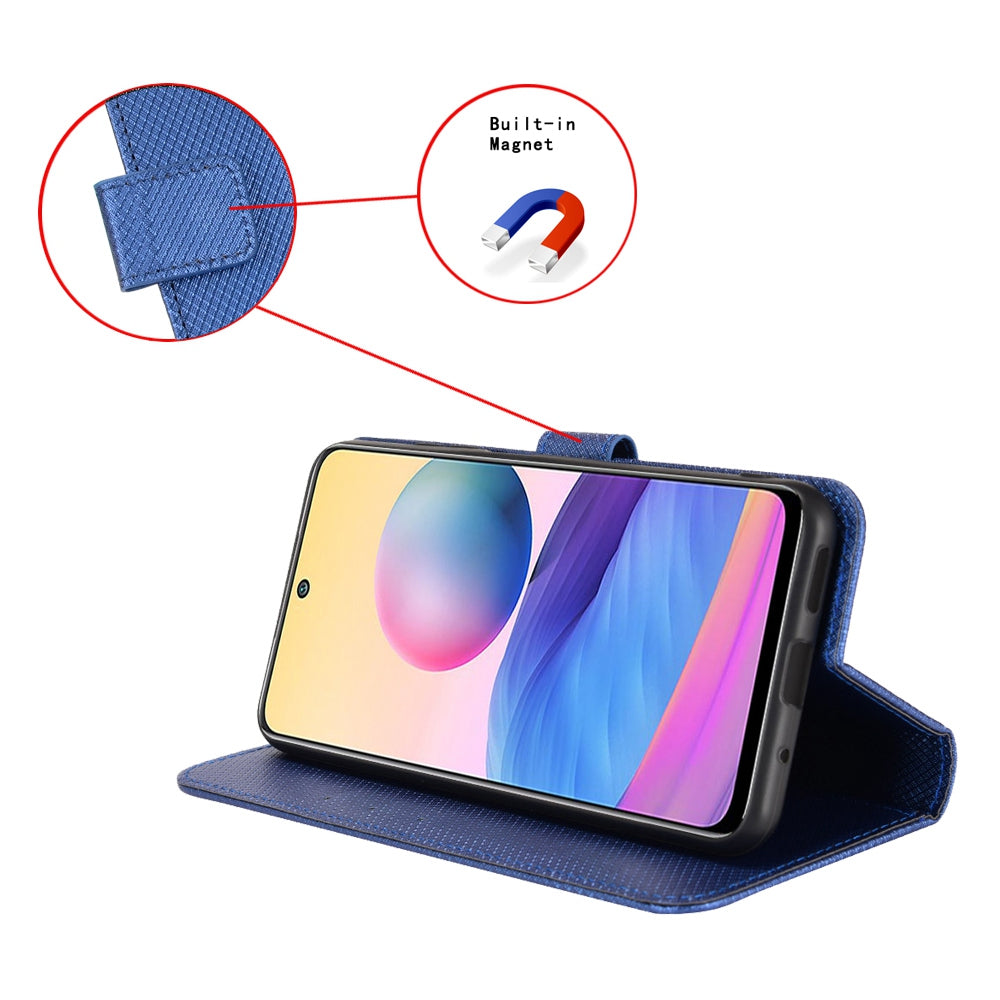 For Infinix Note 12 VIP 4G / X672 Full Protection Diamond Texture PU Leather Phone Case Anti-shock Stand Flip Wallet Cover with Strap