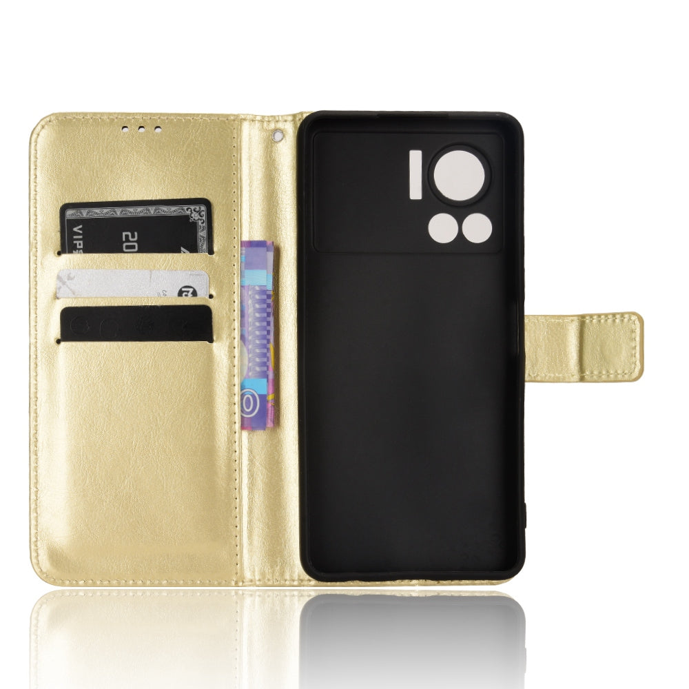 For Infinix Note 12 VIP X672 4G Crazy Horse Texture Wallet Style Case Stand TPU+PU Leather Double Protection Phone Cover with Strap