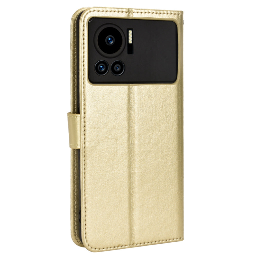 For Infinix Note 12 VIP X672 4G Crazy Horse Texture Wallet Style Case Stand TPU+PU Leather Double Protection Phone Cover with Strap