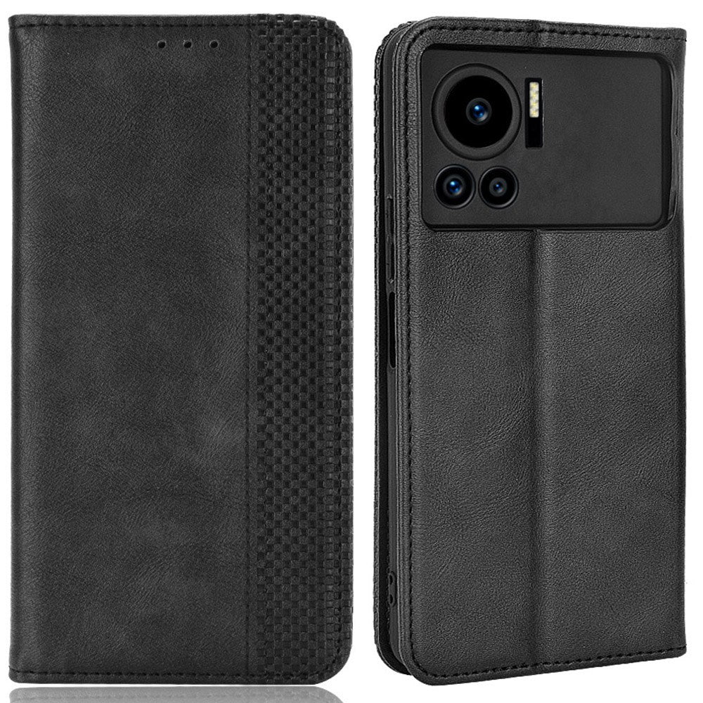 For Infinix Note 12 VIP X672 4G Vintage PU Leather Scratch-resistant Phone Case Stand Drop-proof Shell with Wallet