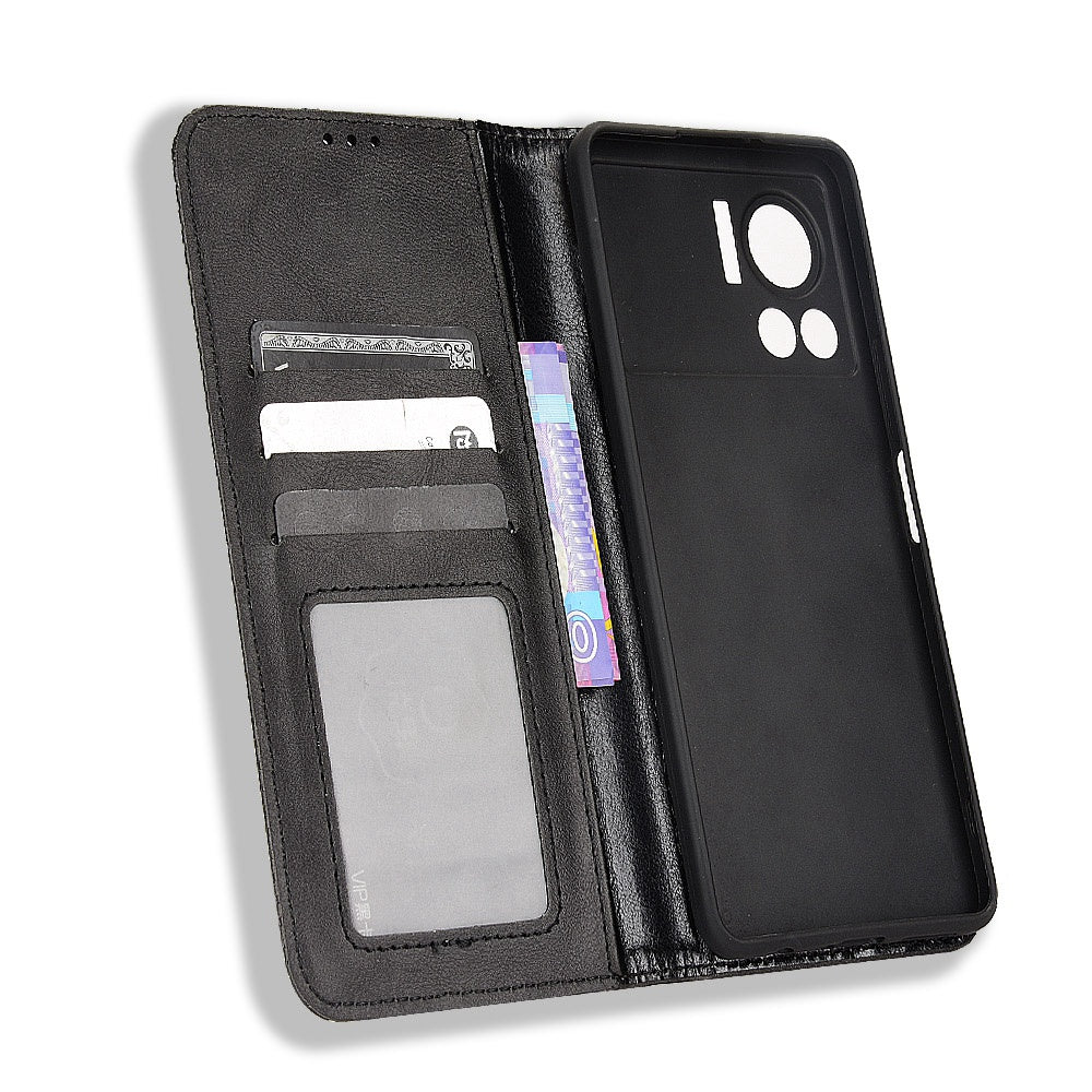 For Infinix Note 12 VIP X672 4G Vintage PU Leather Scratch-resistant Phone Case Stand Drop-proof Shell with Wallet