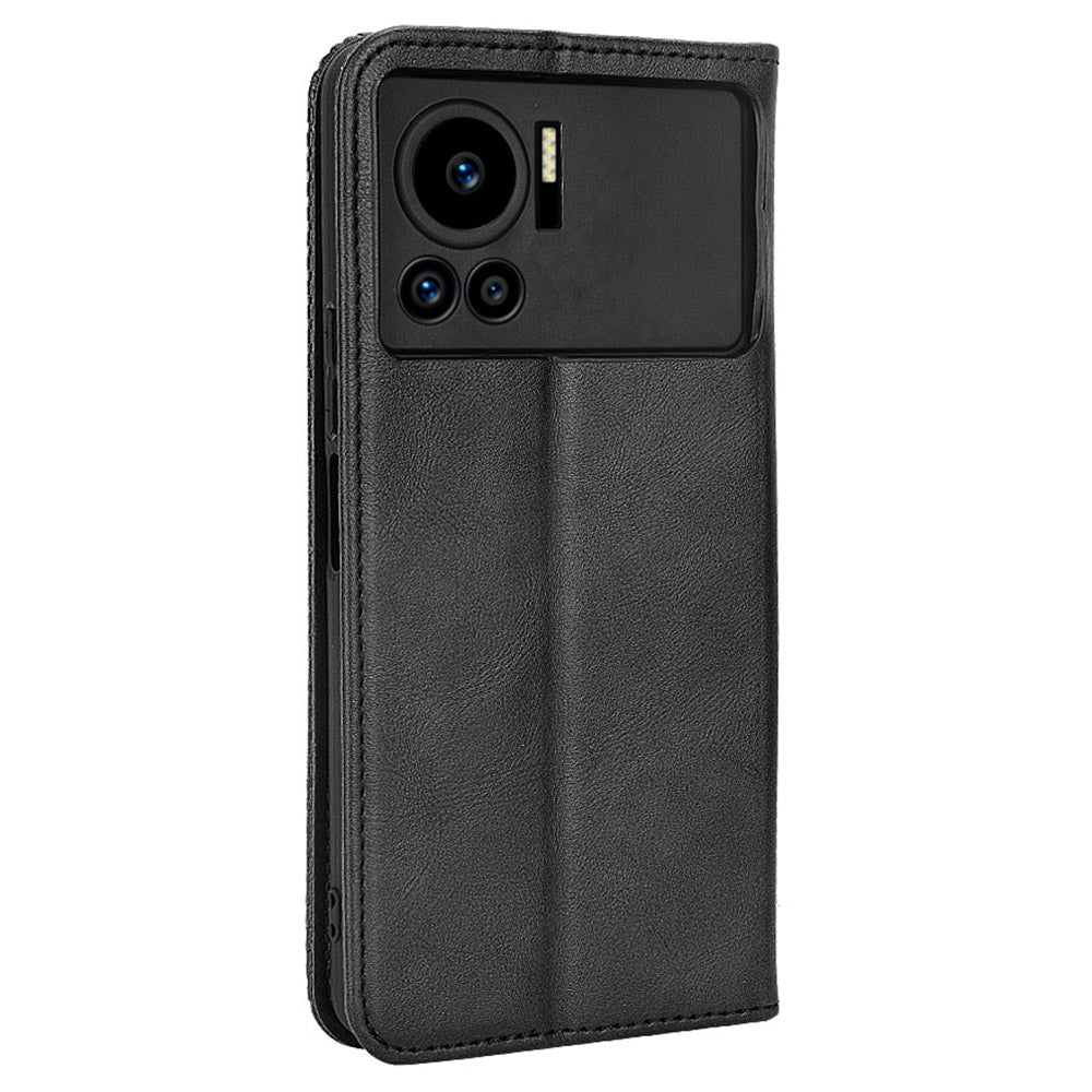 For Infinix Note 12 VIP X672 4G Vintage PU Leather Scratch-resistant Phone Case Stand Drop-proof Shell with Wallet