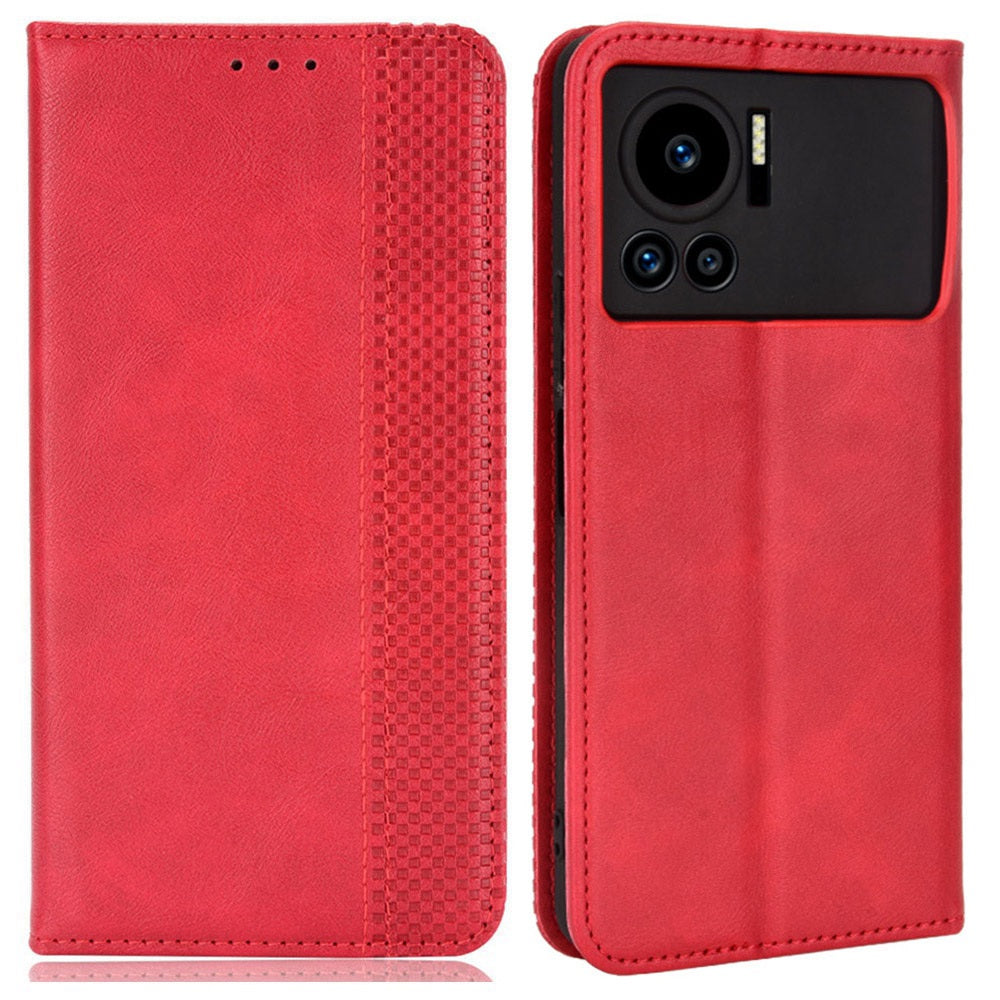 For Infinix Note 12 VIP X672 4G Vintage PU Leather Scratch-resistant Phone Case Stand Drop-proof Shell with Wallet