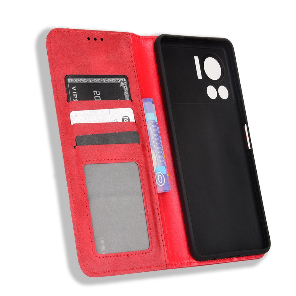 For Infinix Note 12 VIP X672 4G Vintage PU Leather Scratch-resistant Phone Case Stand Drop-proof Shell with Wallet