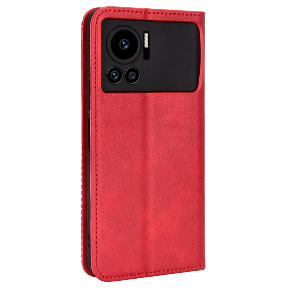 For Infinix Note 12 VIP X672 4G Vintage PU Leather Scratch-resistant Phone Case Stand Drop-proof Shell with Wallet