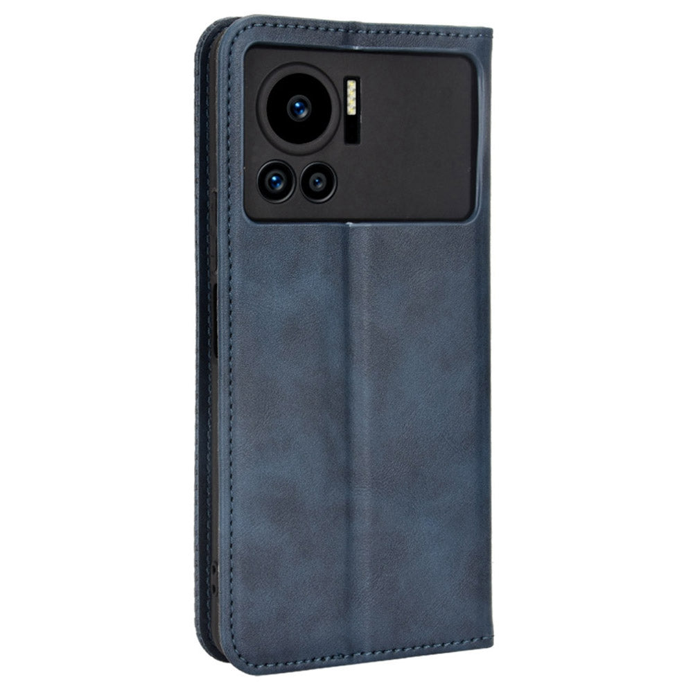 For Infinix Note 12 VIP X672 4G Vintage PU Leather Scratch-resistant Phone Case Stand Drop-proof Shell with Wallet