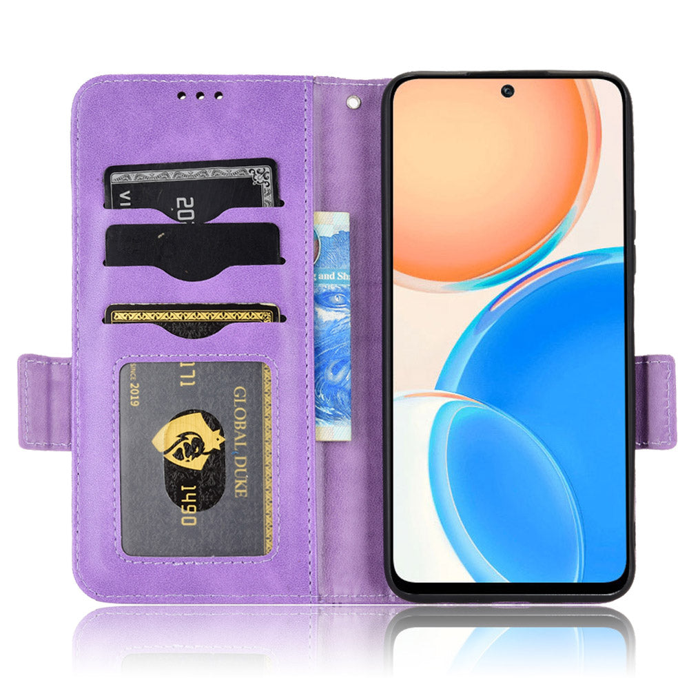 For Honor X8 5G Triangle Pattern Imprinted Flip Stand Wallet Leather Phone Case Shockproof Cover with Strap