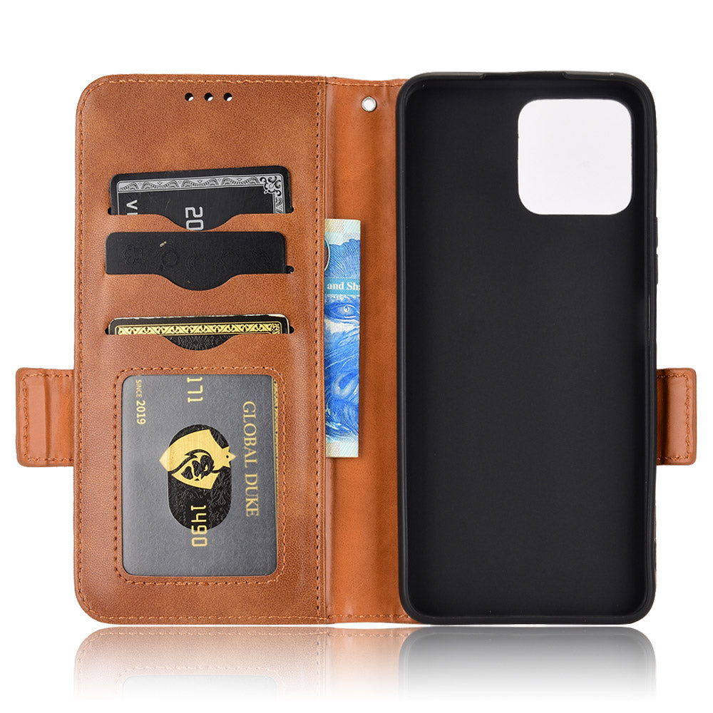 For Honor X8 5G Triangle Pattern Imprinted Flip Stand Wallet Leather Phone Case Shockproof Cover with Strap