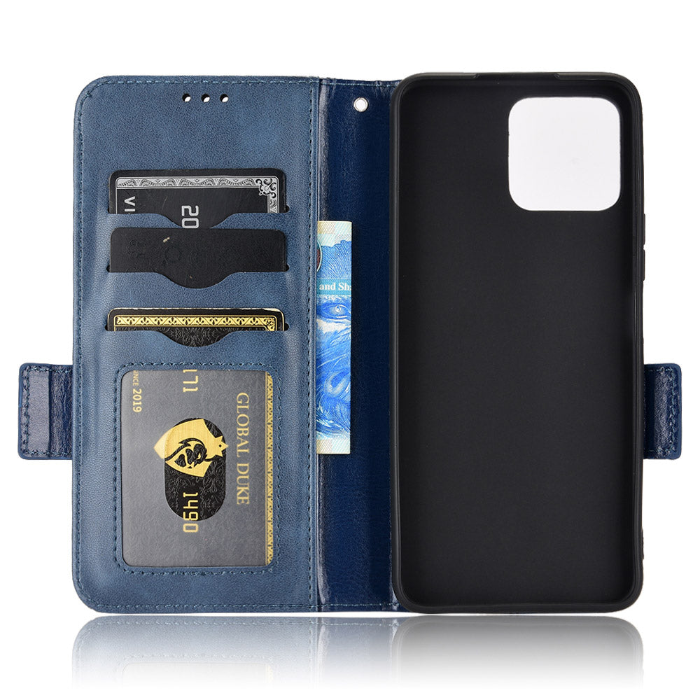 For Honor X8 5G Triangle Pattern Imprinted Flip Stand Wallet Leather Phone Case Shockproof Cover with Strap