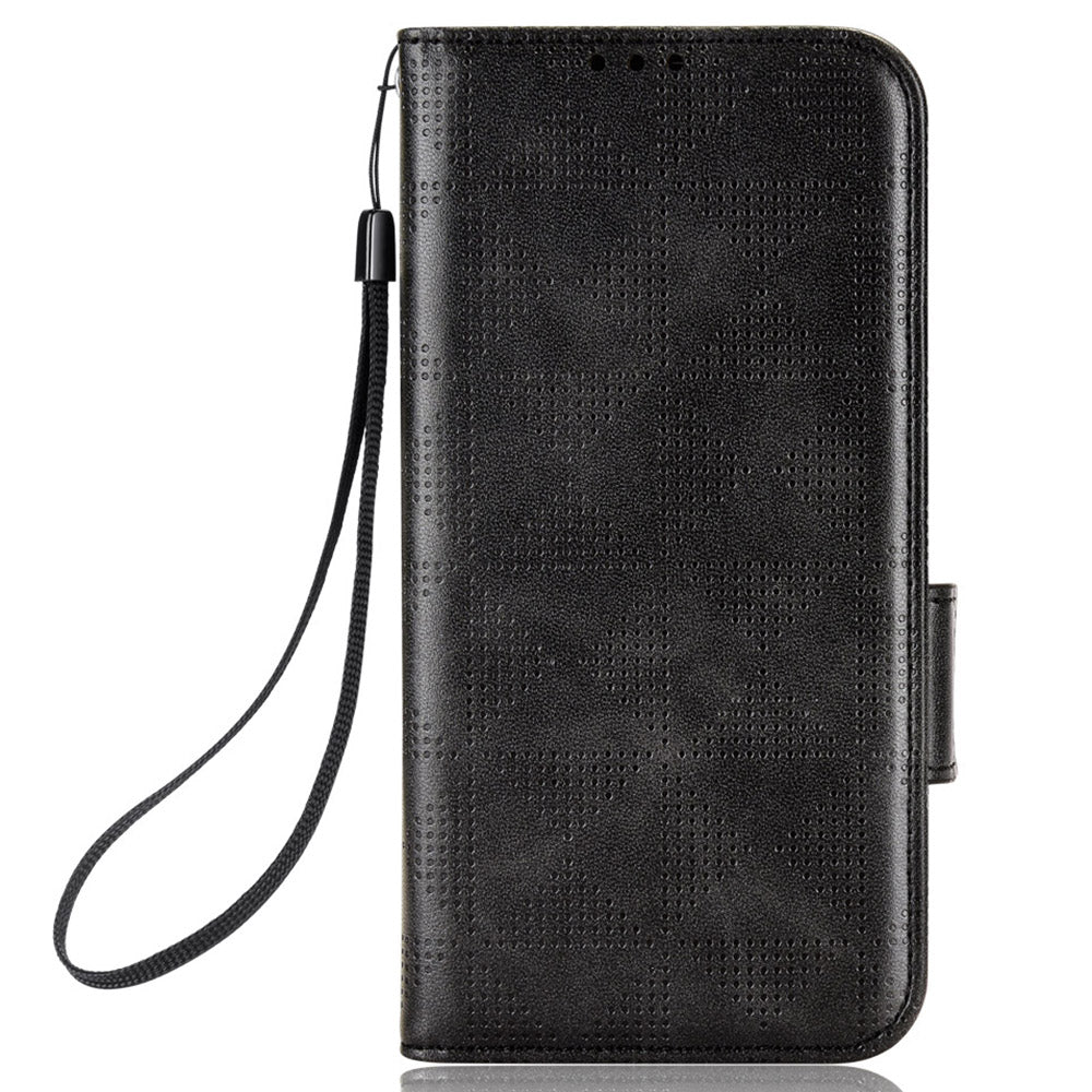 For Honor X8 5G Triangle Pattern Imprinted Flip Stand Wallet Leather Phone Case Shockproof Cover with Strap