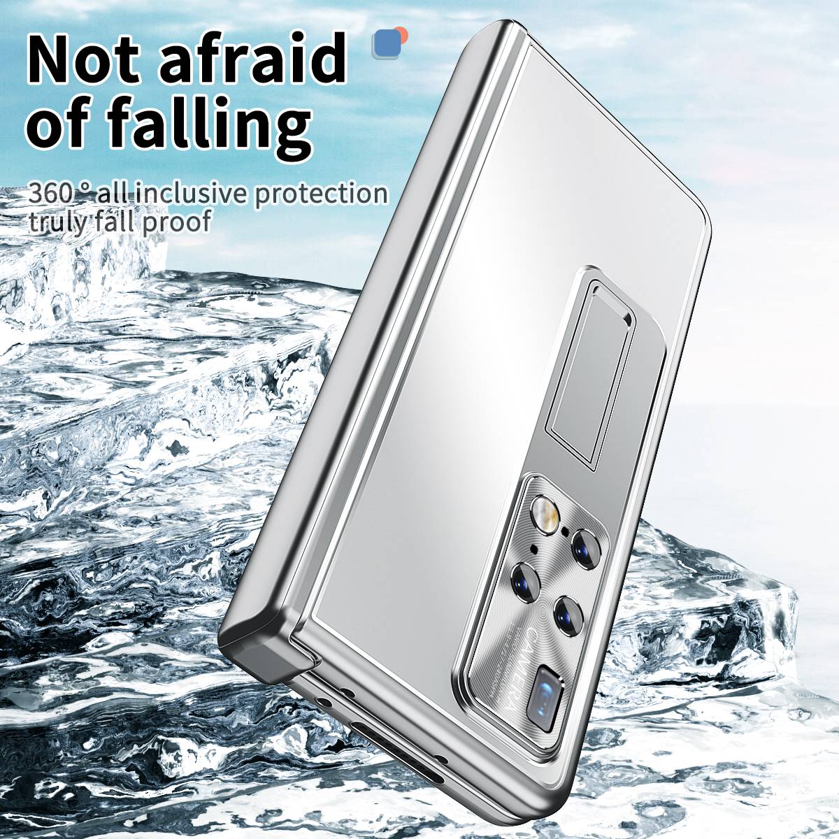For Huawei Mate X2 Lens Protection Hinge + Stylus Pen Design PC+Aluminum Alloy Anti-fall Kickstand Phone Case with Tempered Glass Screen Film
