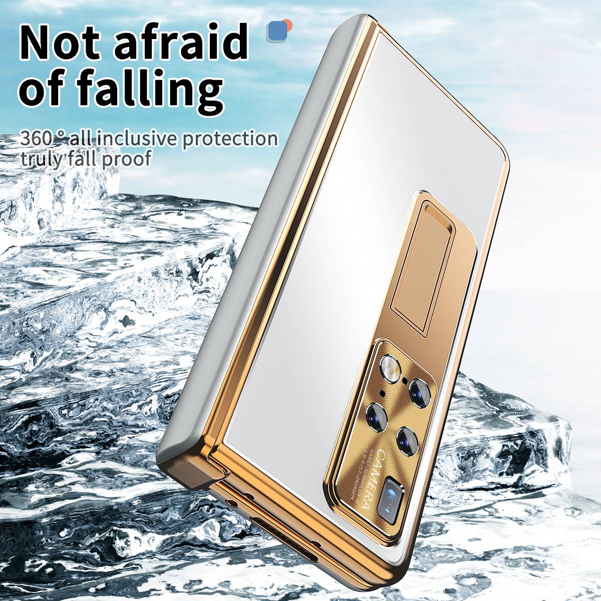 For Huawei Mate X2 Lens Protection Hinge + Stylus Pen Design PC+Aluminum Alloy Anti-fall Kickstand Phone Case with Tempered Glass Screen Film