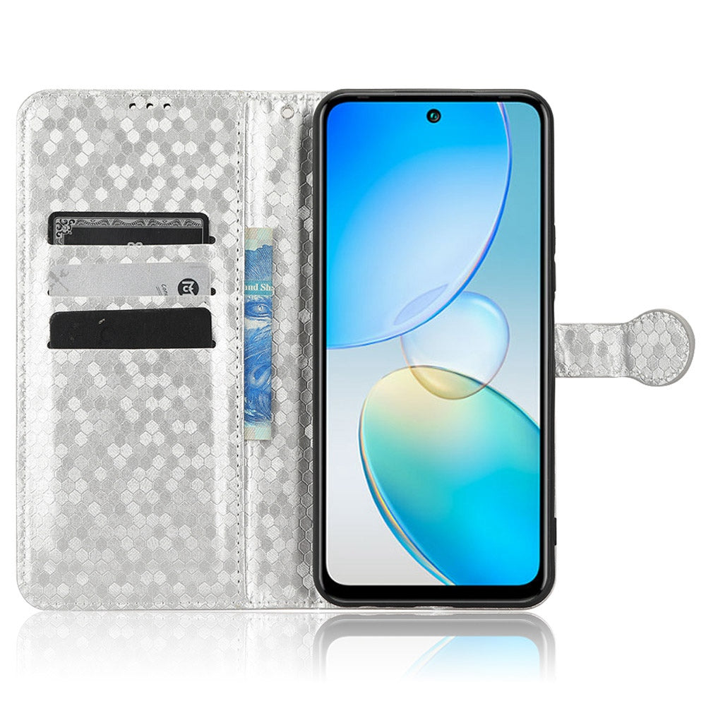 For Infinix Hot 12 4G Mobile Phone Wallet Case Dot Pattern Imprinted PU Leather Stand Phone Cover