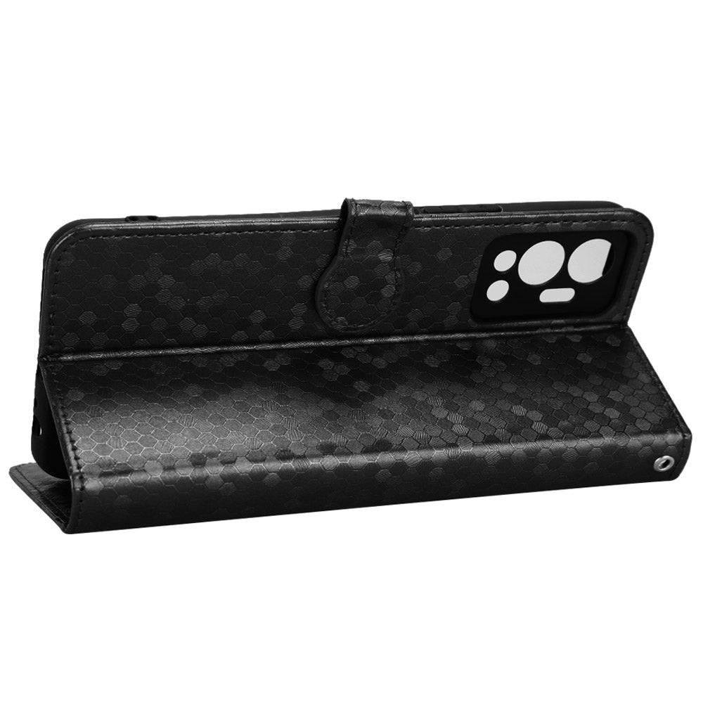 For Infinix Hot 12 4G Mobile Phone Wallet Case Dot Pattern Imprinted PU Leather Stand Phone Cover