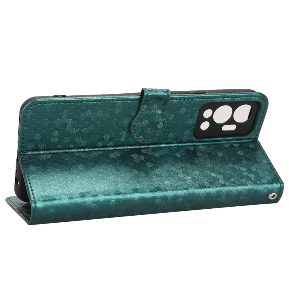 For Infinix Hot 12 4G Mobile Phone Wallet Case Dot Pattern Imprinted PU Leather Stand Phone Cover