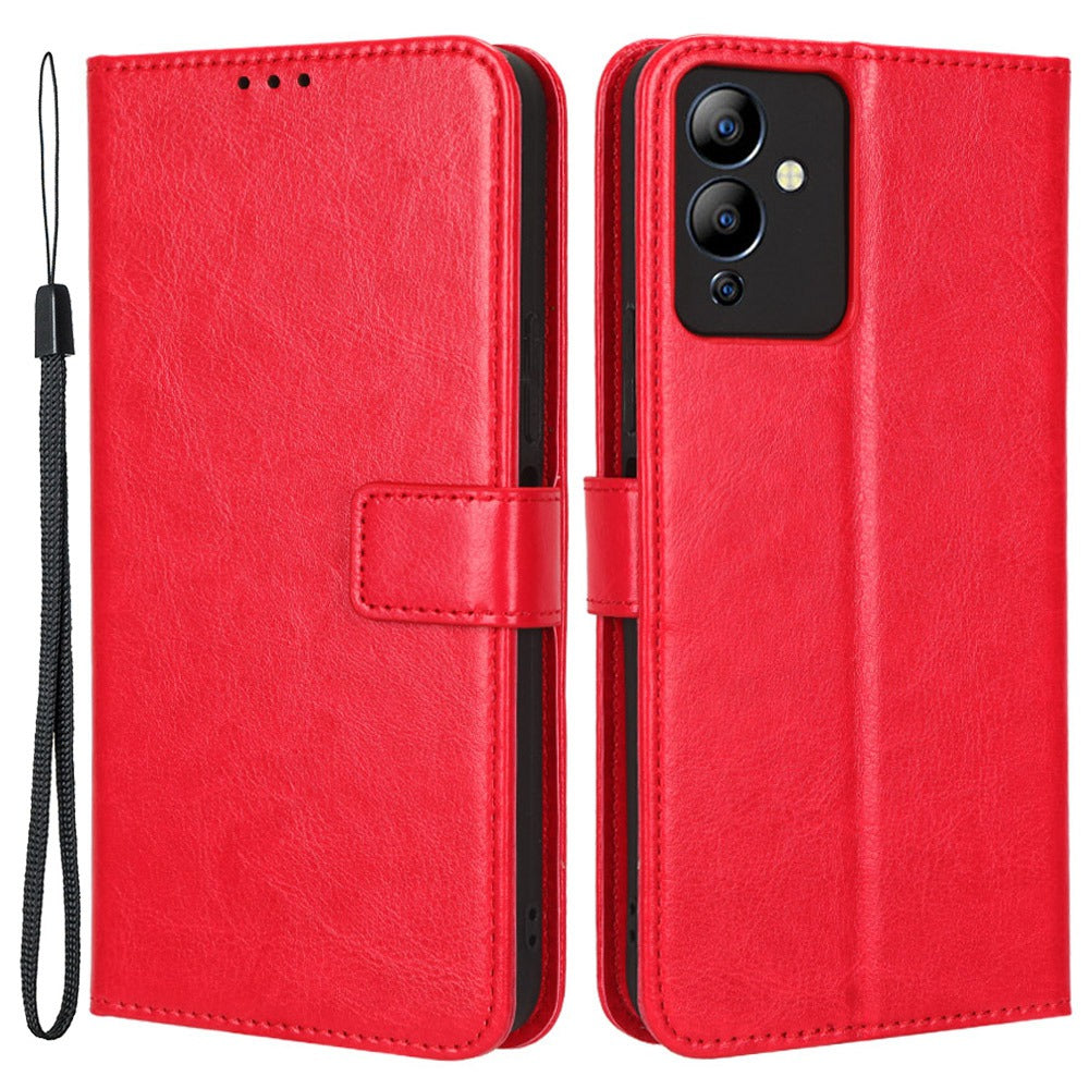 For Infinix Note 12i X6819 Anti-drop Crazy Horse Texture Phone Case Wear-resistant PU Leather Phone Flip Wallet Stand Protective Cover