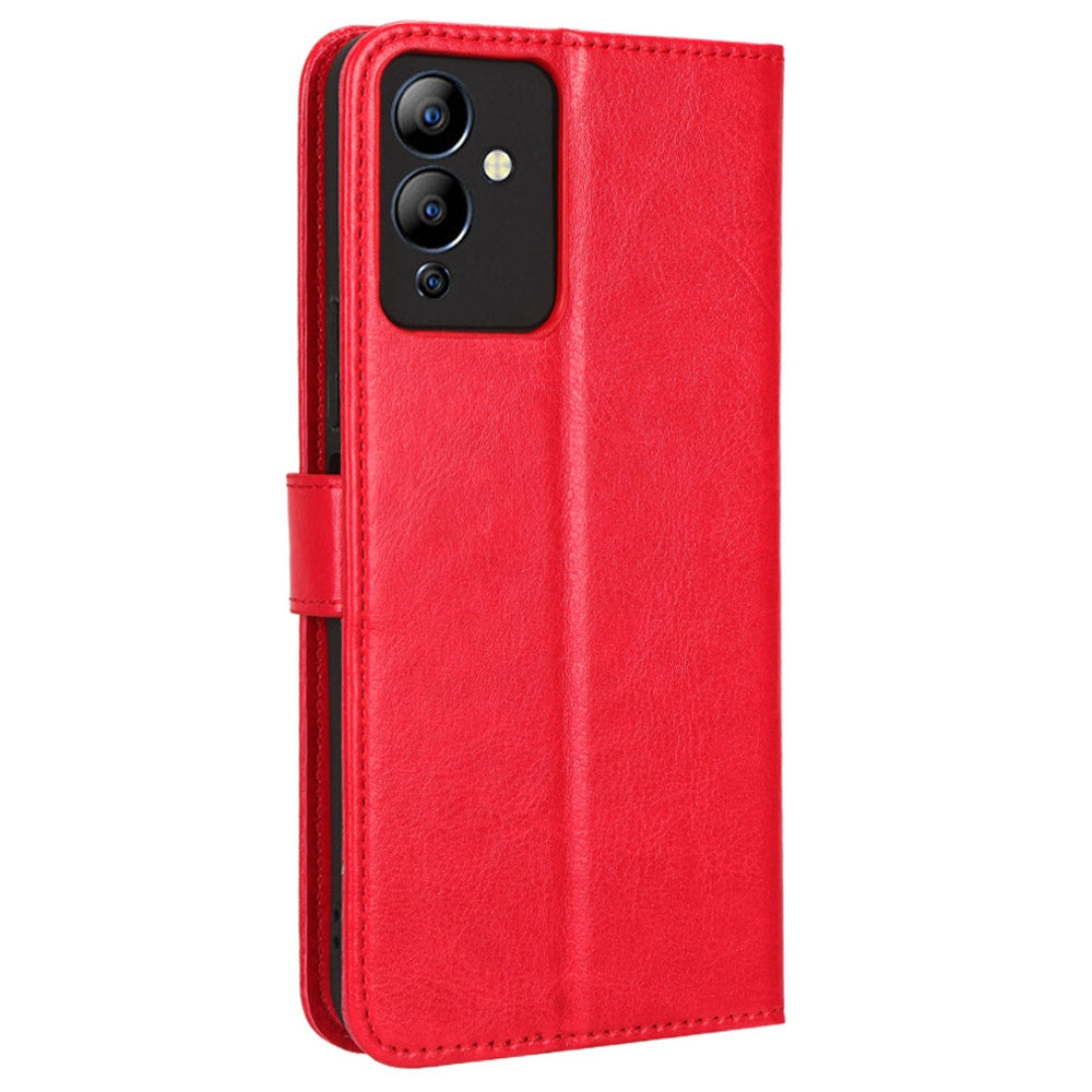 For Infinix Note 12i X6819 Anti-drop Crazy Horse Texture Phone Case Wear-resistant PU Leather Phone Flip Wallet Stand Protective Cover