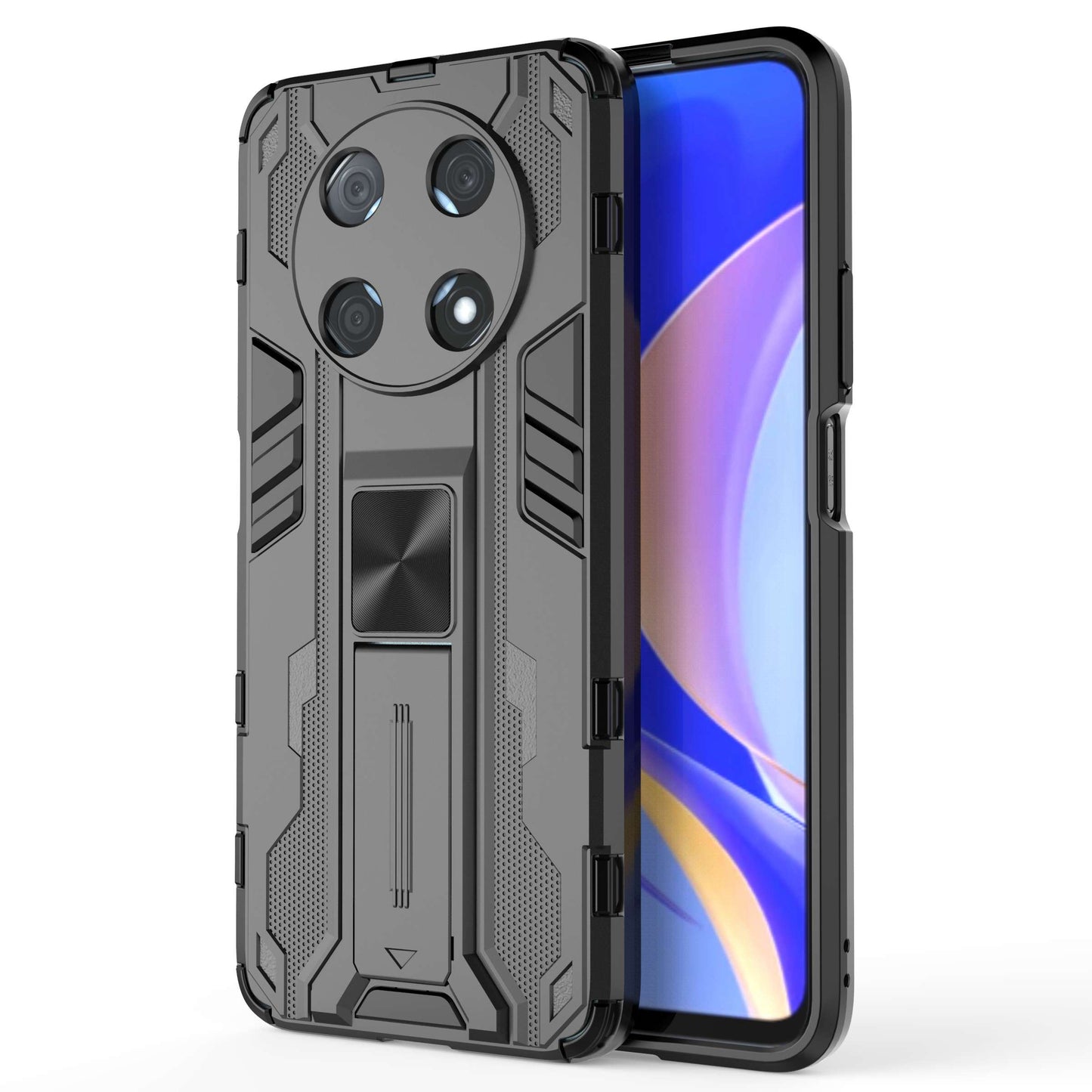 For Huawei Enjoy 50 Pro 4G / nova Y90 4G Wear-resistant Anti-fall Phone Case Kickstand Hybrid Hard PC Soft TPU Back Cover