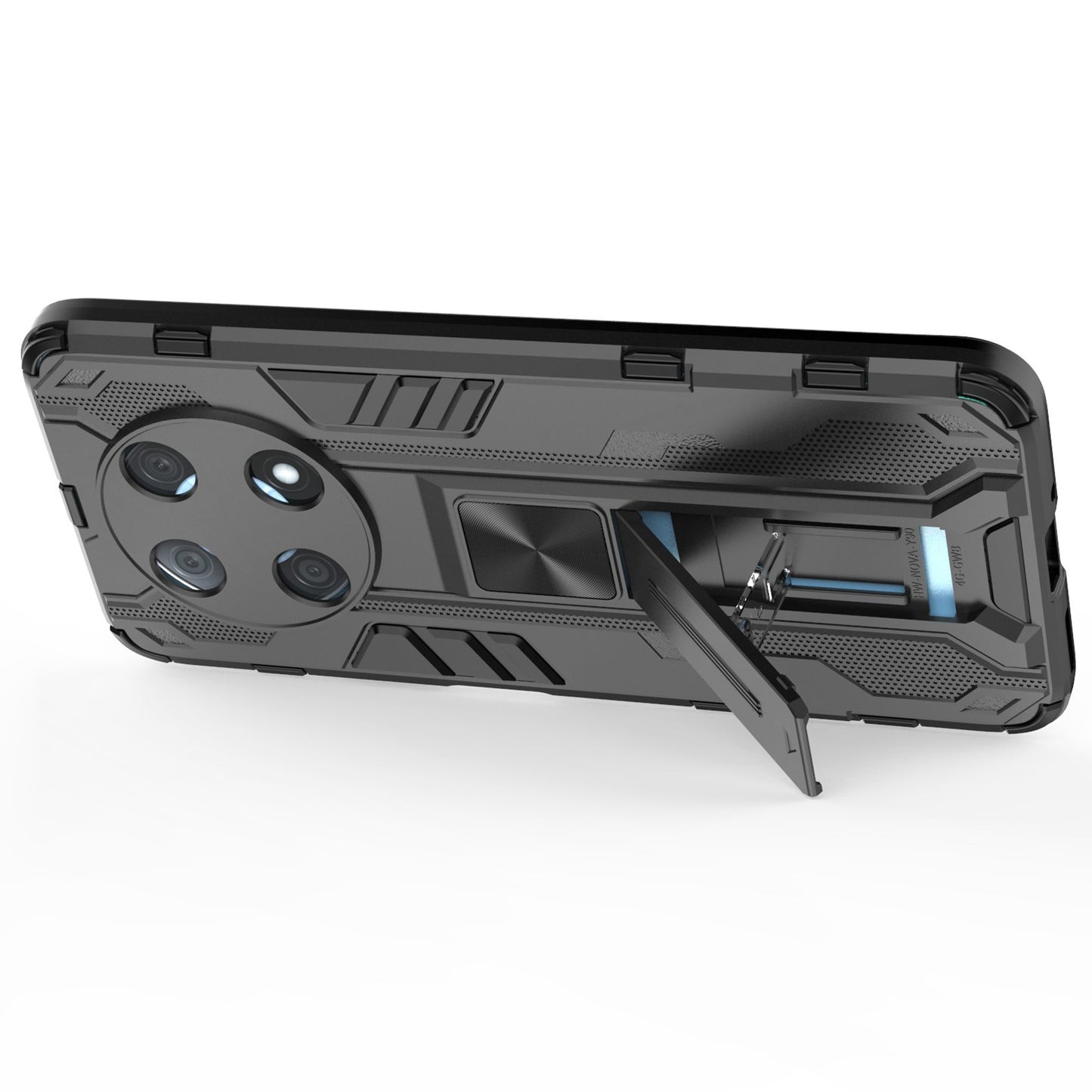 For Huawei Enjoy 50 Pro 4G / nova Y90 4G Wear-resistant Anti-fall Phone Case Kickstand Hybrid Hard PC Soft TPU Back Cover