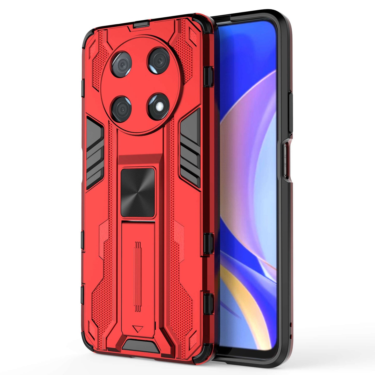 For Huawei Enjoy 50 Pro 4G / nova Y90 4G Wear-resistant Anti-fall Phone Case Kickstand Hybrid Hard PC Soft TPU Back Cover