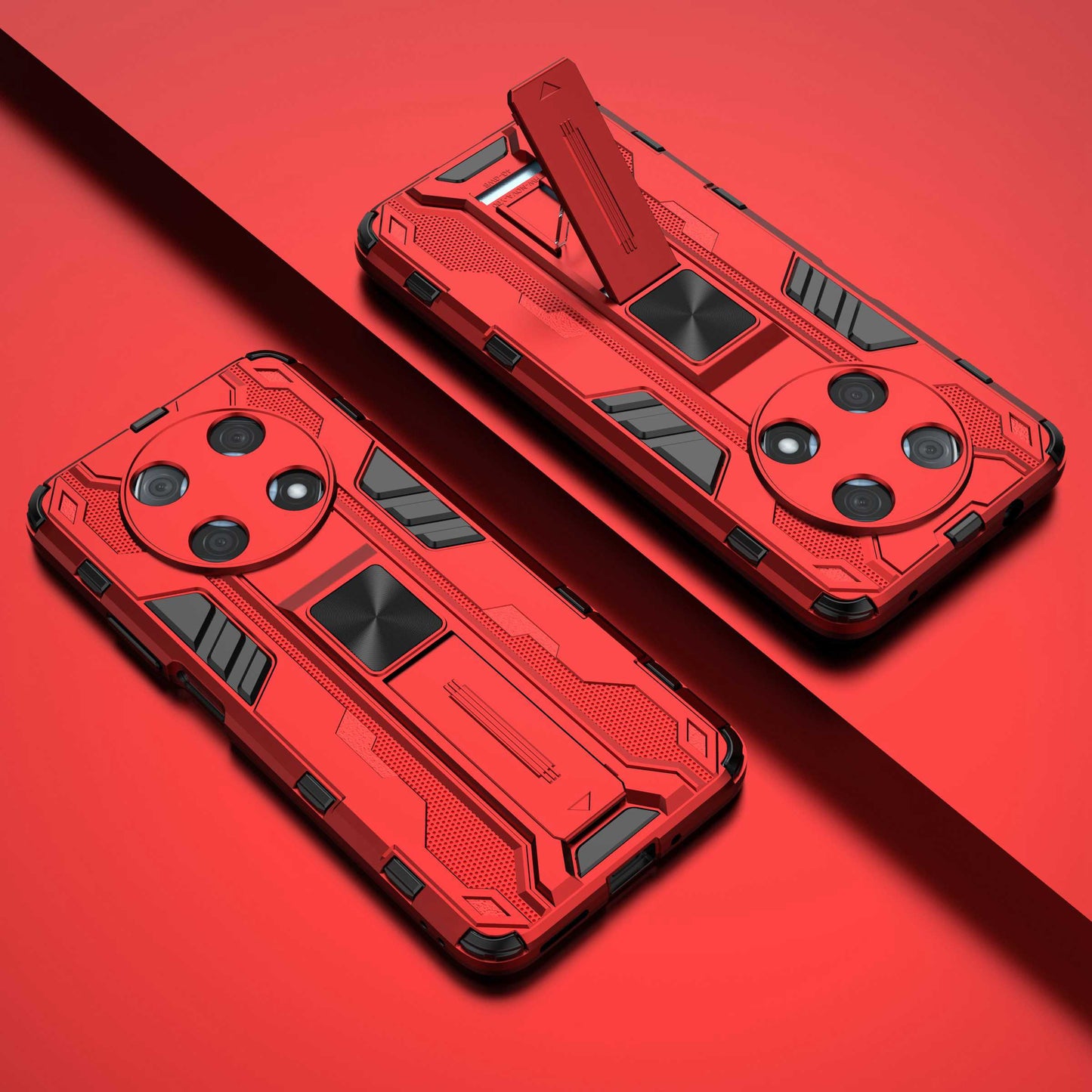 For Huawei Enjoy 50 Pro 4G / nova Y90 4G Wear-resistant Anti-fall Phone Case Kickstand Hybrid Hard PC Soft TPU Back Cover