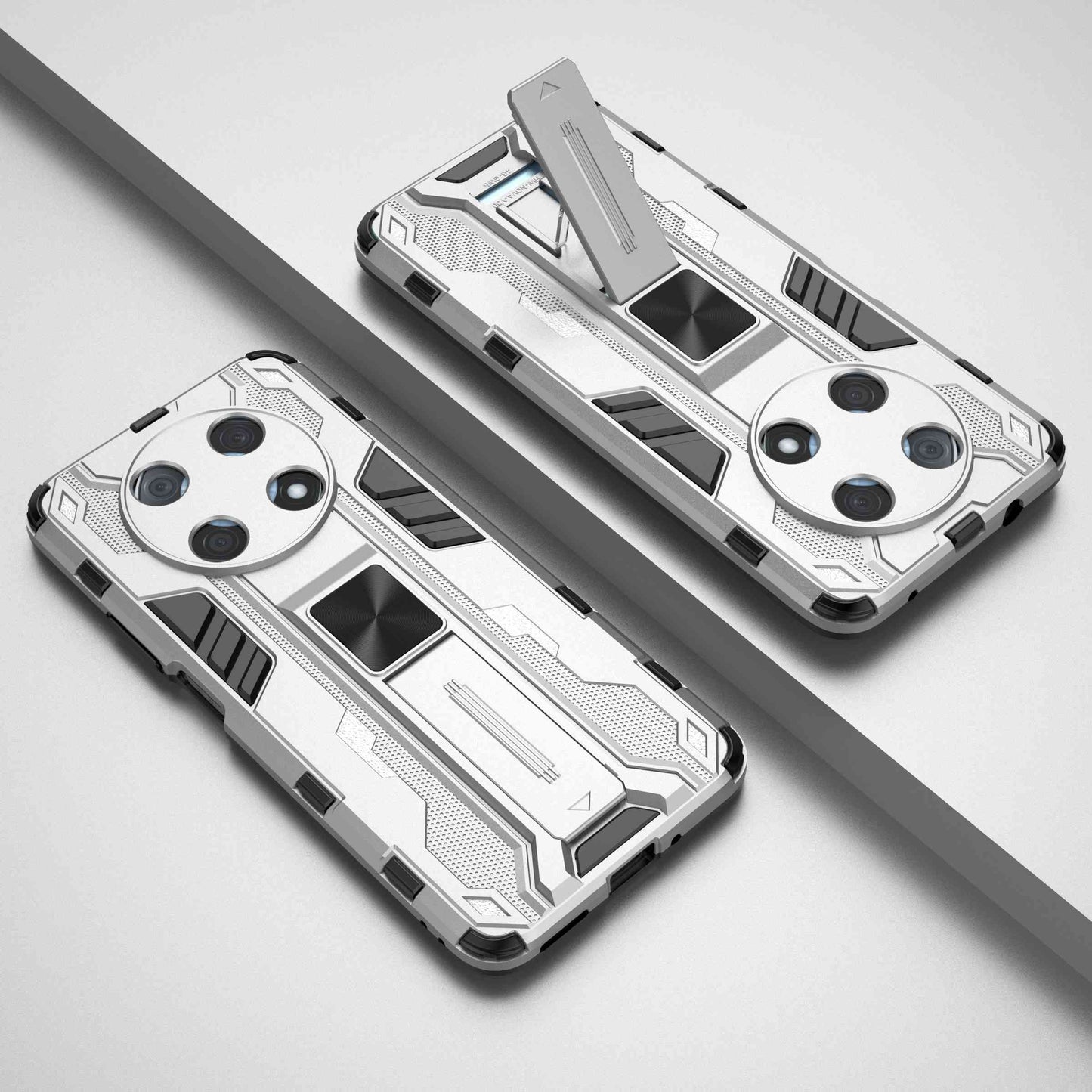 For Huawei Enjoy 50 Pro 4G / nova Y90 4G Wear-resistant Anti-fall Phone Case Kickstand Hybrid Hard PC Soft TPU Back Cover