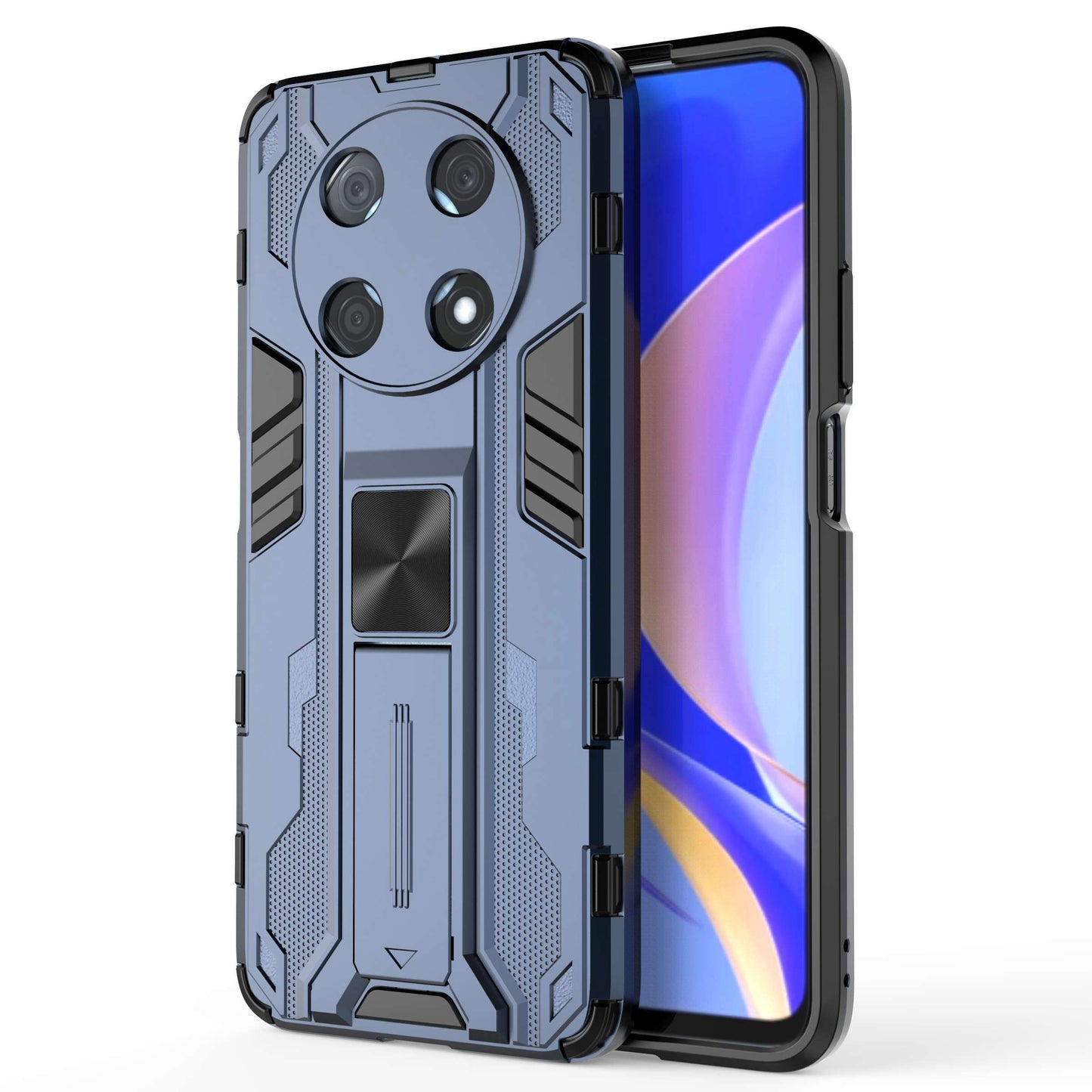 For Huawei Enjoy 50 Pro 4G / nova Y90 4G Wear-resistant Anti-fall Phone Case Kickstand Hybrid Hard PC Soft TPU Back Cover