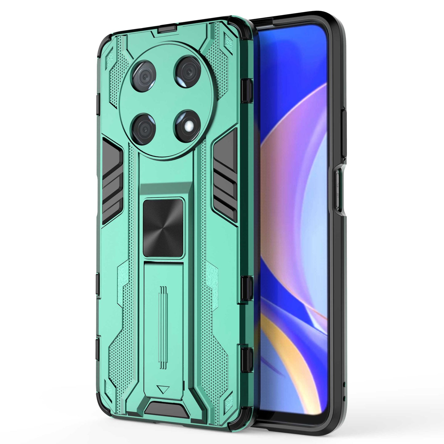 For Huawei Enjoy 50 Pro 4G / nova Y90 4G Wear-resistant Anti-fall Phone Case Kickstand Hybrid Hard PC Soft TPU Back Cover