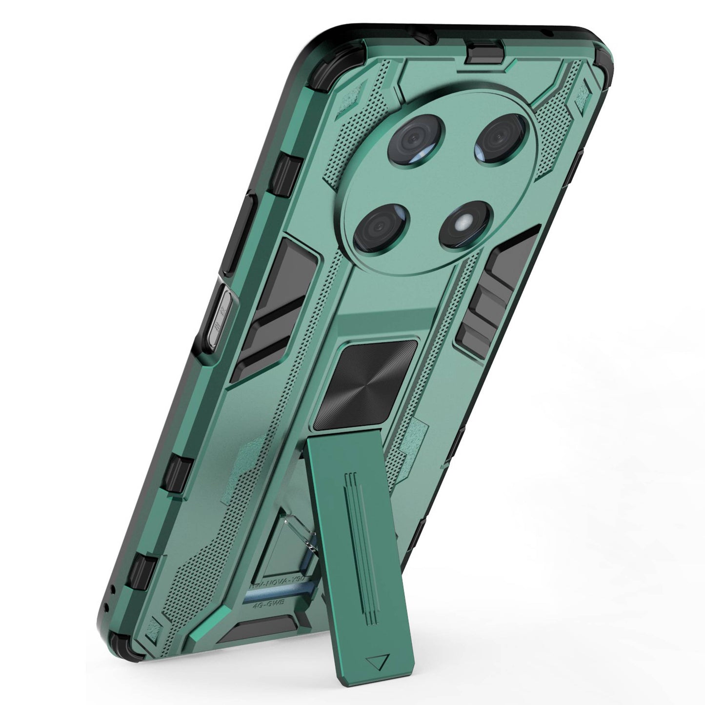 For Huawei Enjoy 50 Pro 4G / nova Y90 4G Wear-resistant Anti-fall Phone Case Kickstand Hybrid Hard PC Soft TPU Back Cover