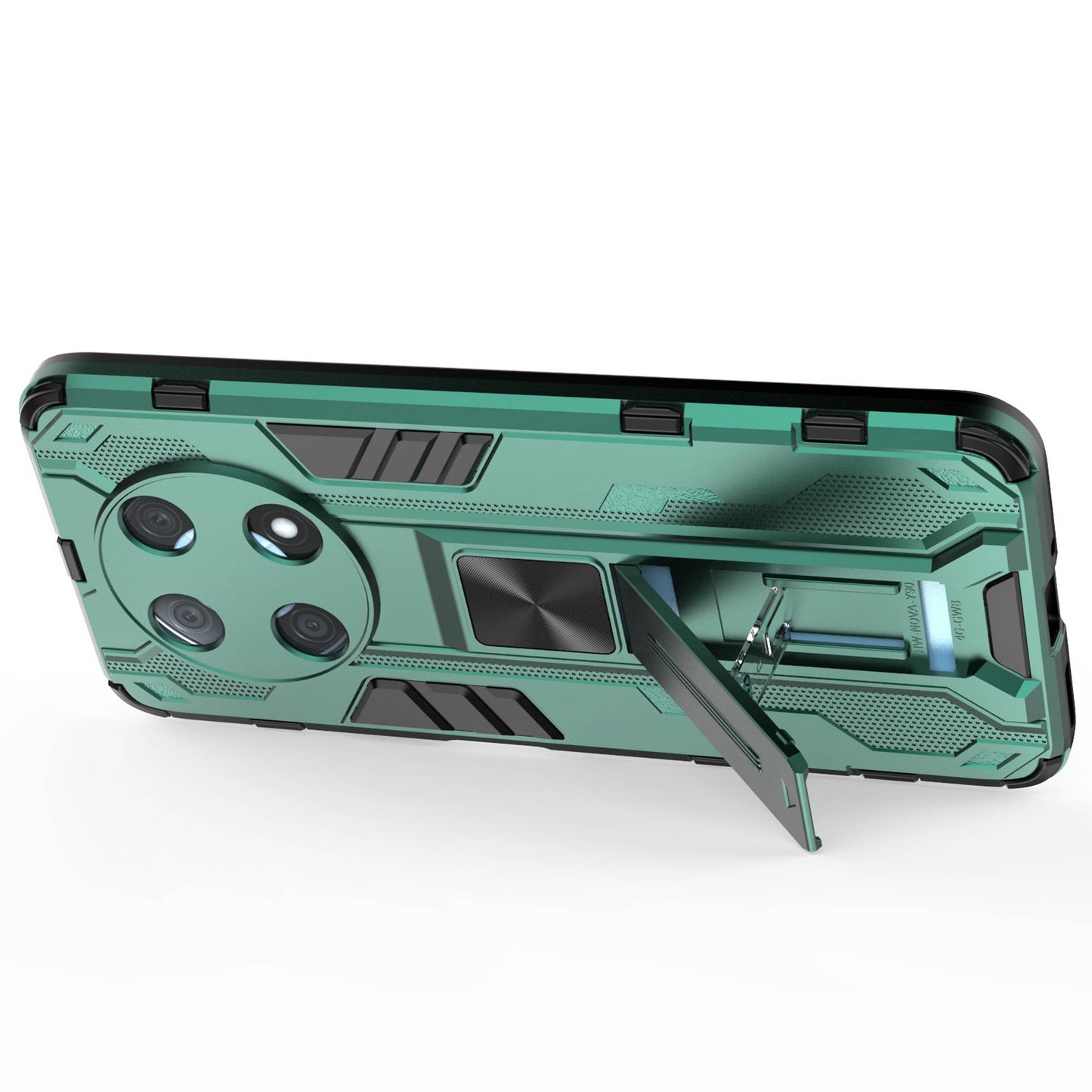For Huawei Enjoy 50 Pro 4G / nova Y90 4G Wear-resistant Anti-fall Phone Case Kickstand Hybrid Hard PC Soft TPU Back Cover