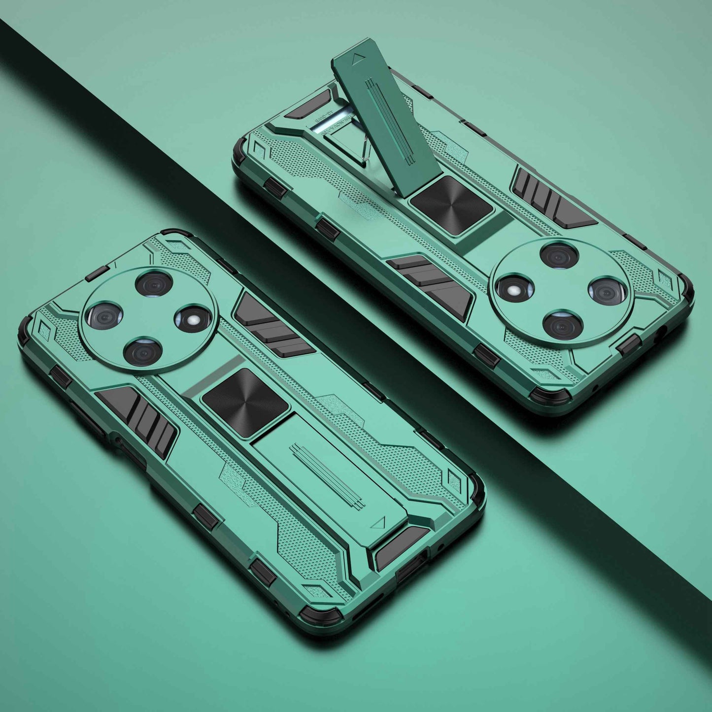 For Huawei Enjoy 50 Pro 4G / nova Y90 4G Wear-resistant Anti-fall Phone Case Kickstand Hybrid Hard PC Soft TPU Back Cover