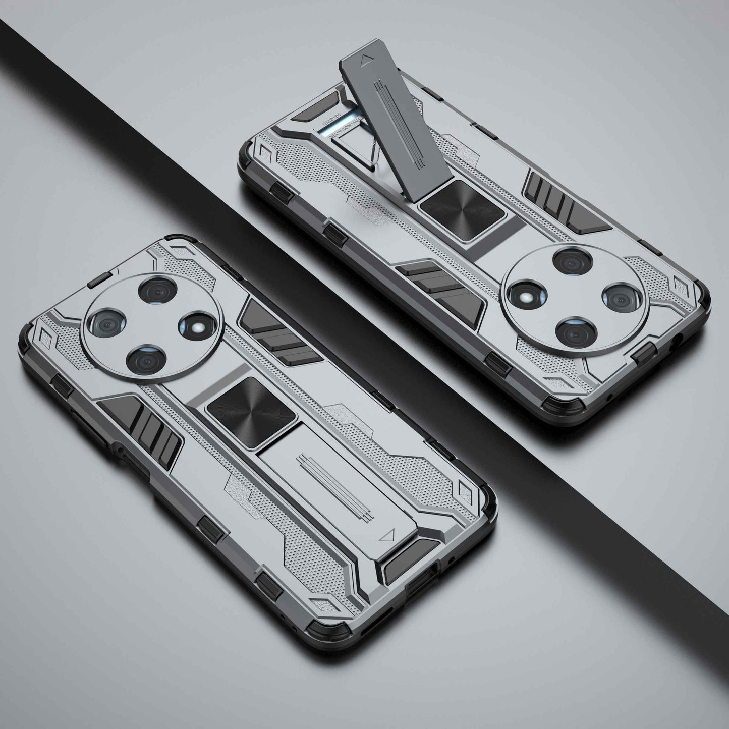 For Huawei Enjoy 50 Pro 4G / nova Y90 4G Wear-resistant Anti-fall Phone Case Kickstand Hybrid Hard PC Soft TPU Back Cover