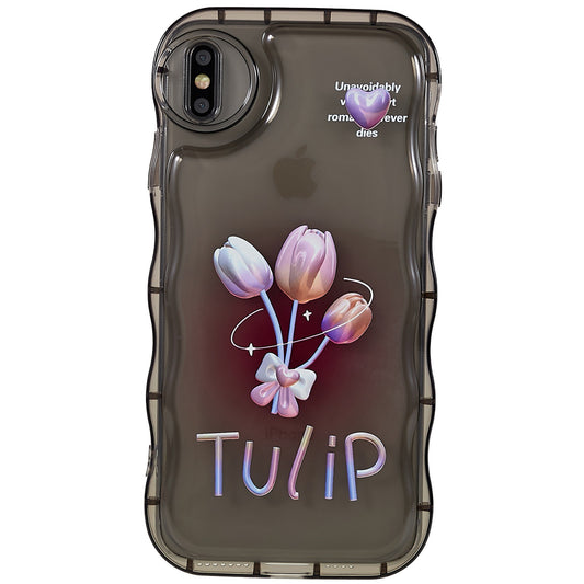 For iPhone XS Max 6.5 inch Anti-scratch Pattern Printed Cover Wave-shaped Edge Soft TPU Anti-drop Phone Case